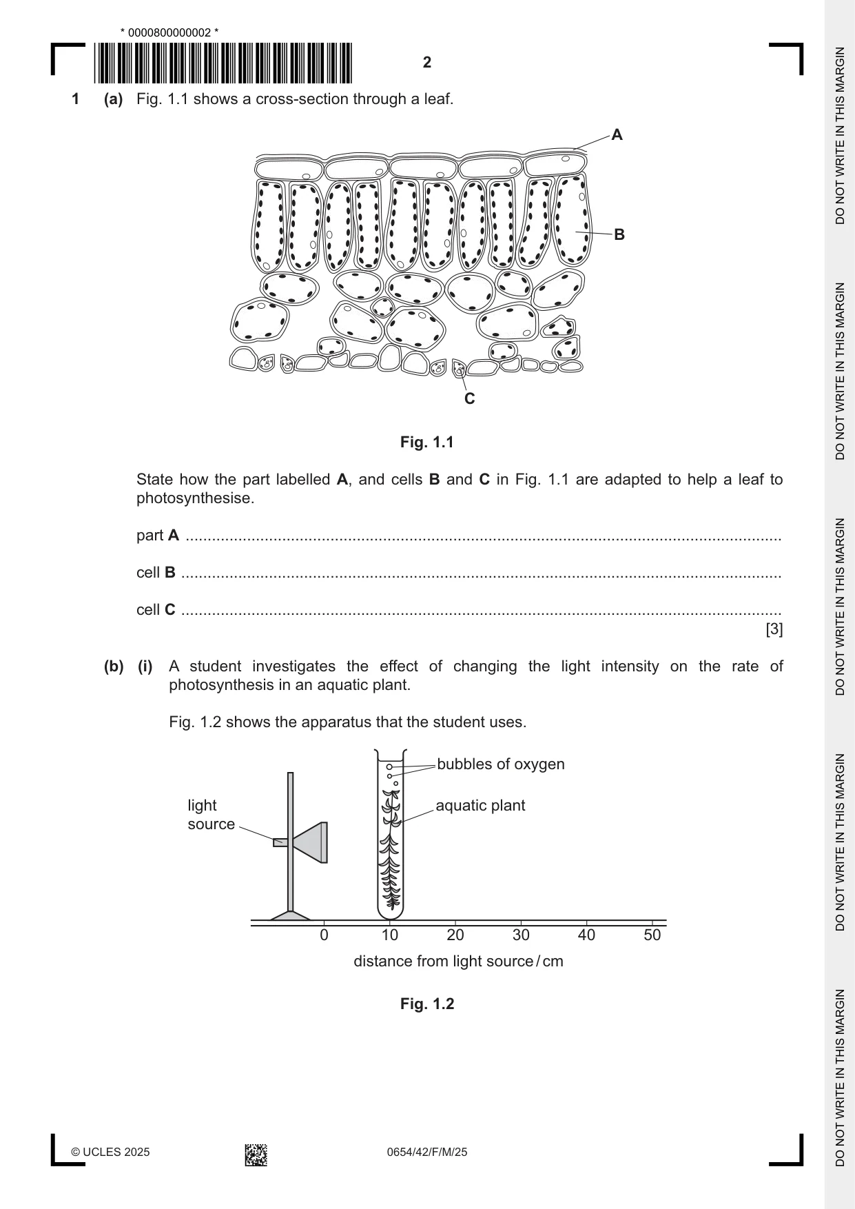 Cambridge IGCSE Sciences - Co-ordinated (Double) 0654 2025 Feb/March Paper 4 · Variant 2 question paper, page 2 of 28