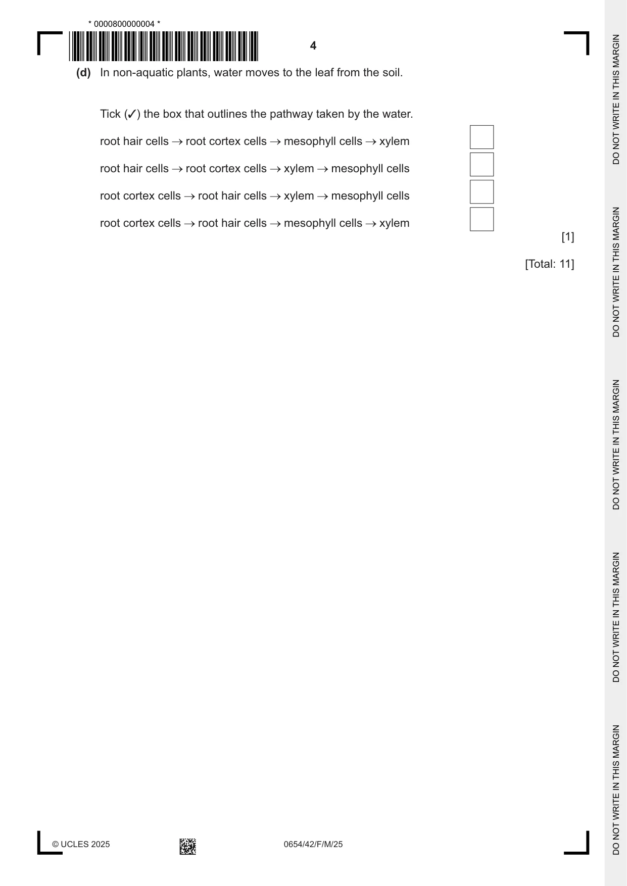 Cambridge IGCSE Sciences - Co-ordinated (Double) 0654 2025 Feb/March Paper 4 · Variant 2 question paper, page 4 of 28