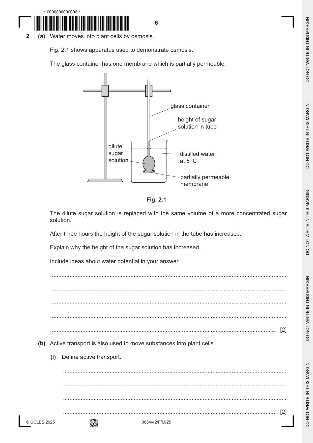 Cambridge IGCSE Sciences - Co-ordinated (Double) 0654 2025 Feb/March Paper 4 · Variant 2 question paper, page 6 of 28