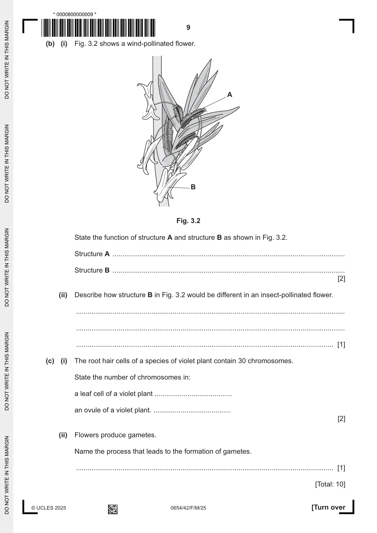 Cambridge IGCSE Sciences - Co-ordinated (Double) 0654 2025 Feb/March Paper 4 · Variant 2 question paper, page 9 of 28