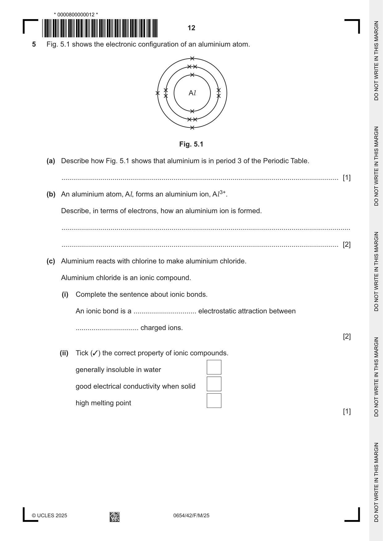 Cambridge IGCSE Sciences - Co-ordinated (Double) 0654 2025 Feb/March Paper 4 · Variant 2 question paper, page 12 of 28