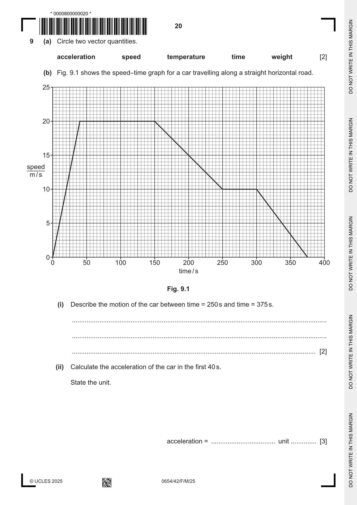 Cambridge IGCSE Sciences - Co-ordinated (Double) 0654 2025 Feb/March Paper 4 · Variant 2 question paper, page 20 of 28
