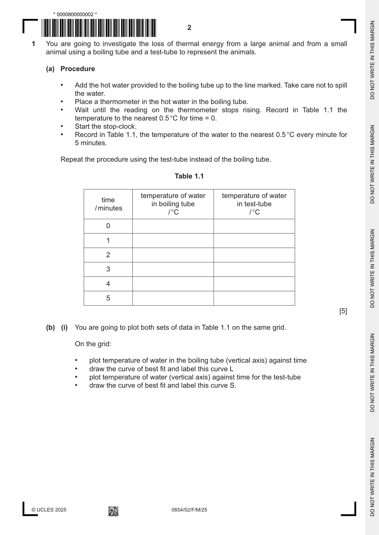 Cambridge IGCSE Sciences - Co-ordinated (Double) 0654 2025 Feb/March Paper 5 · Variant 2 question paper, page 2 of 16