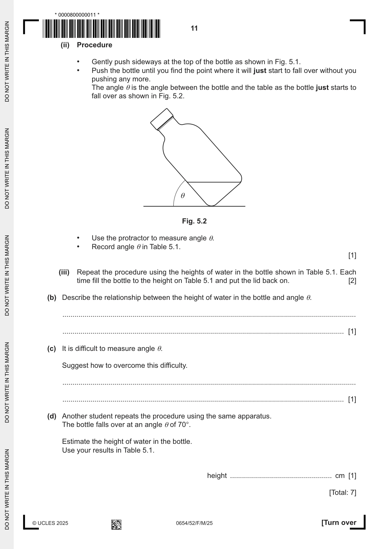 Cambridge IGCSE Sciences - Co-ordinated (Double) 0654 2025 Feb/March Paper 5 · Variant 2 question paper, page 11 of 16