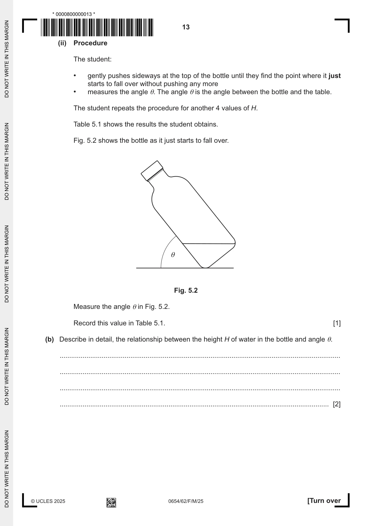 Cambridge IGCSE Sciences - Co-ordinated (Double) 0654 2025 Feb/March Paper 6 · Variant 2 question paper, page 13 of 20
