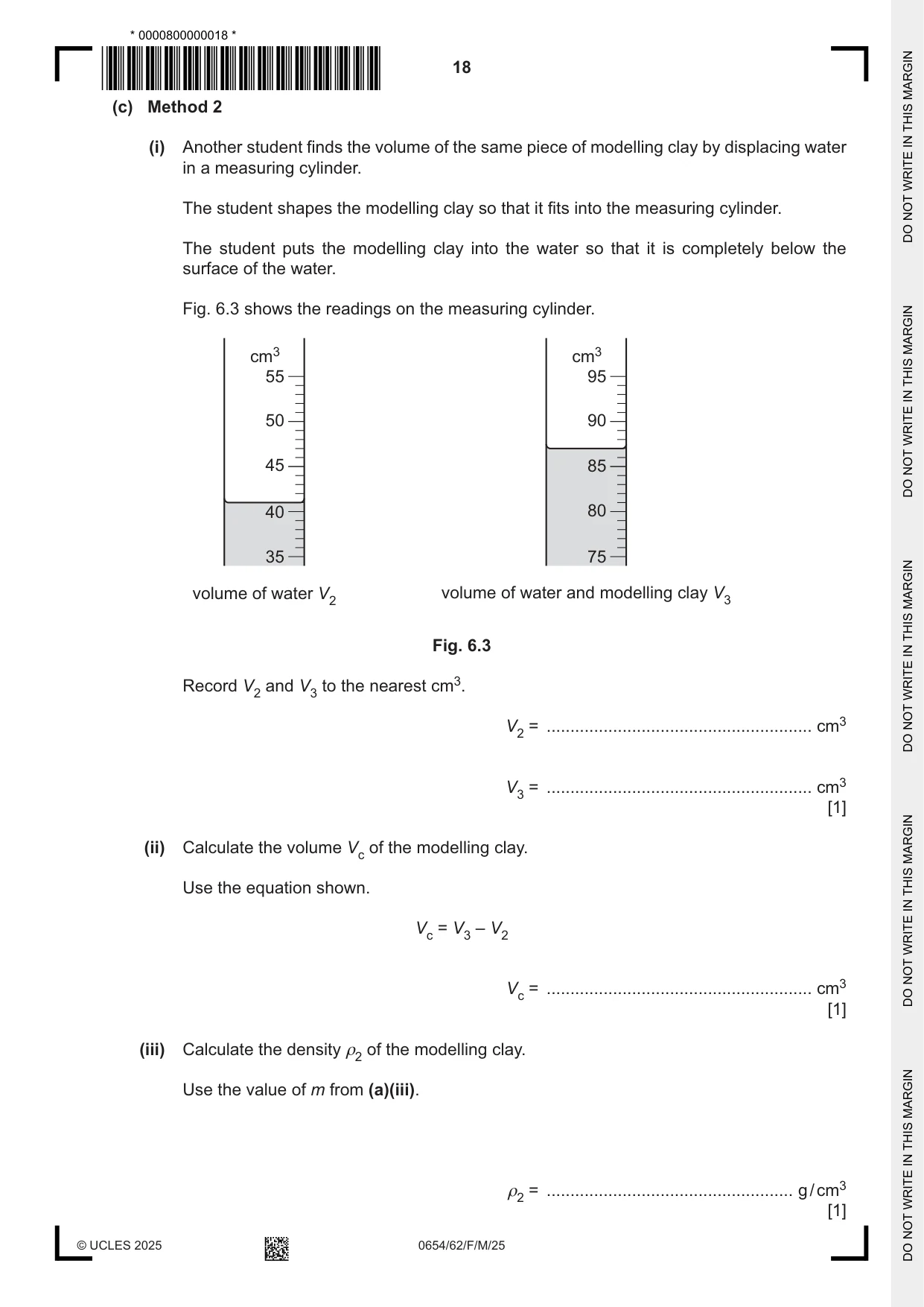 Cambridge IGCSE Sciences - Co-ordinated (Double) 0654 2025 Feb/March Paper 6 · Variant 2 question paper, page 18 of 20