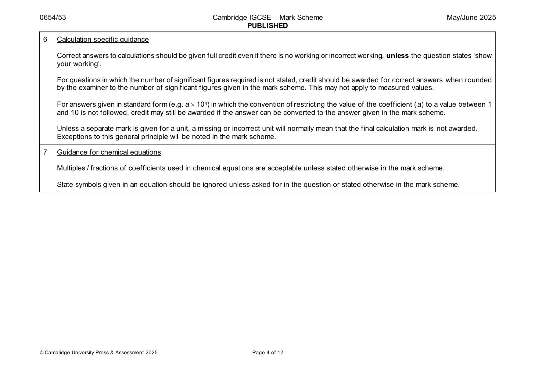 Mark scheme, page 4 of 12