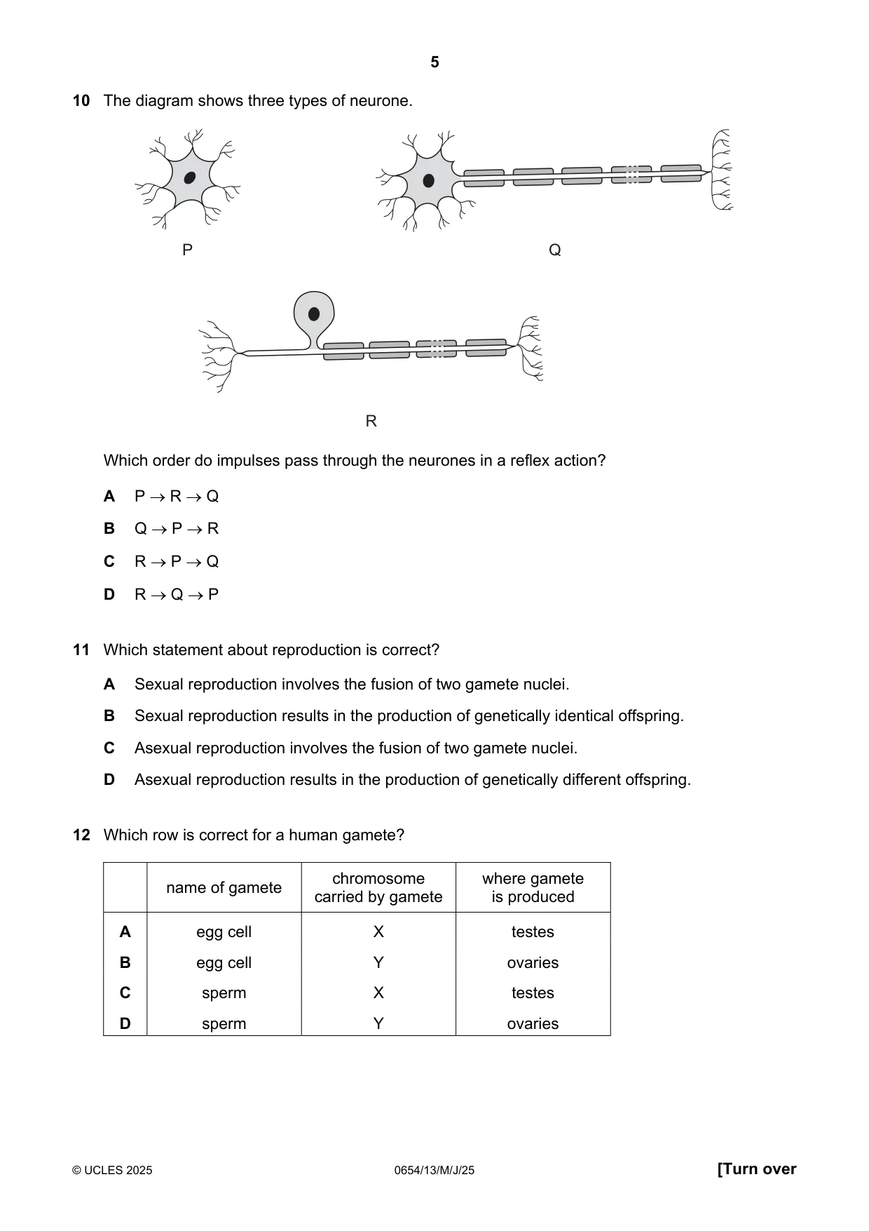 Cambridge IGCSE Sciences - Co-ordinated (Double) 0654 2025 May/June Paper 1 · Variant 3 question paper, page 5 of 16