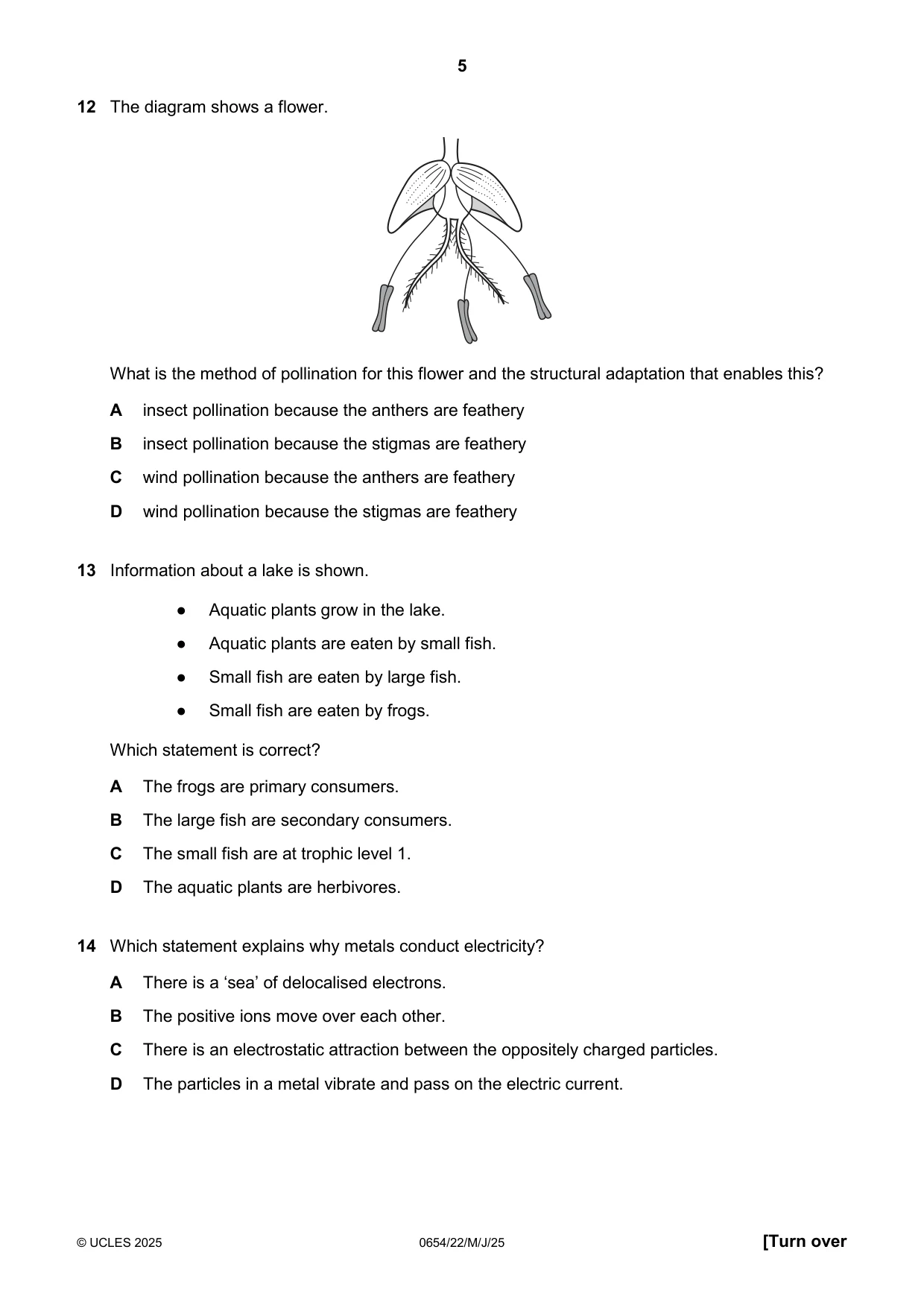 Cambridge IGCSE Sciences - Co-ordinated (Double) 0654 2025 May/June Paper 2 · Variant 2 question paper, page 5 of 16