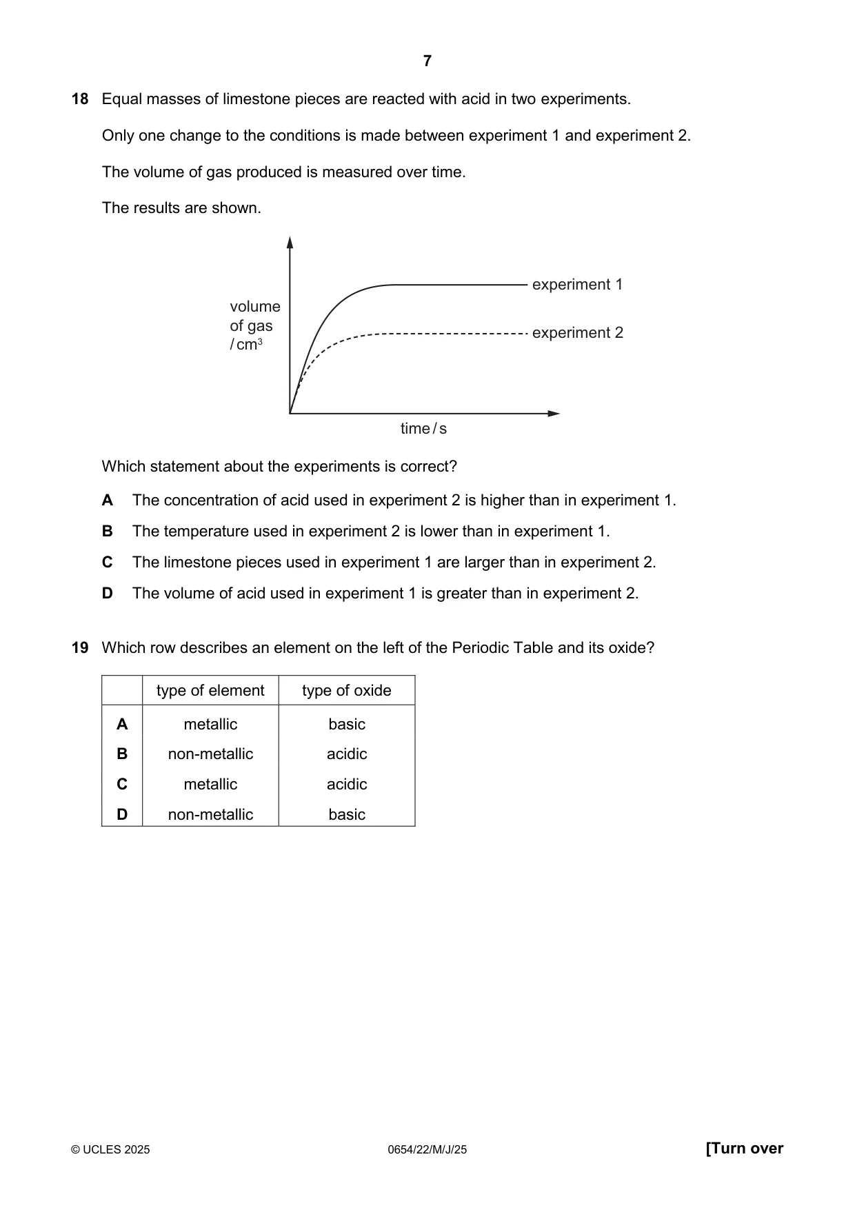 Cambridge IGCSE Sciences - Co-ordinated (Double) 0654 2025 May/June Paper 2 · Variant 2 question paper, page 7 of 16