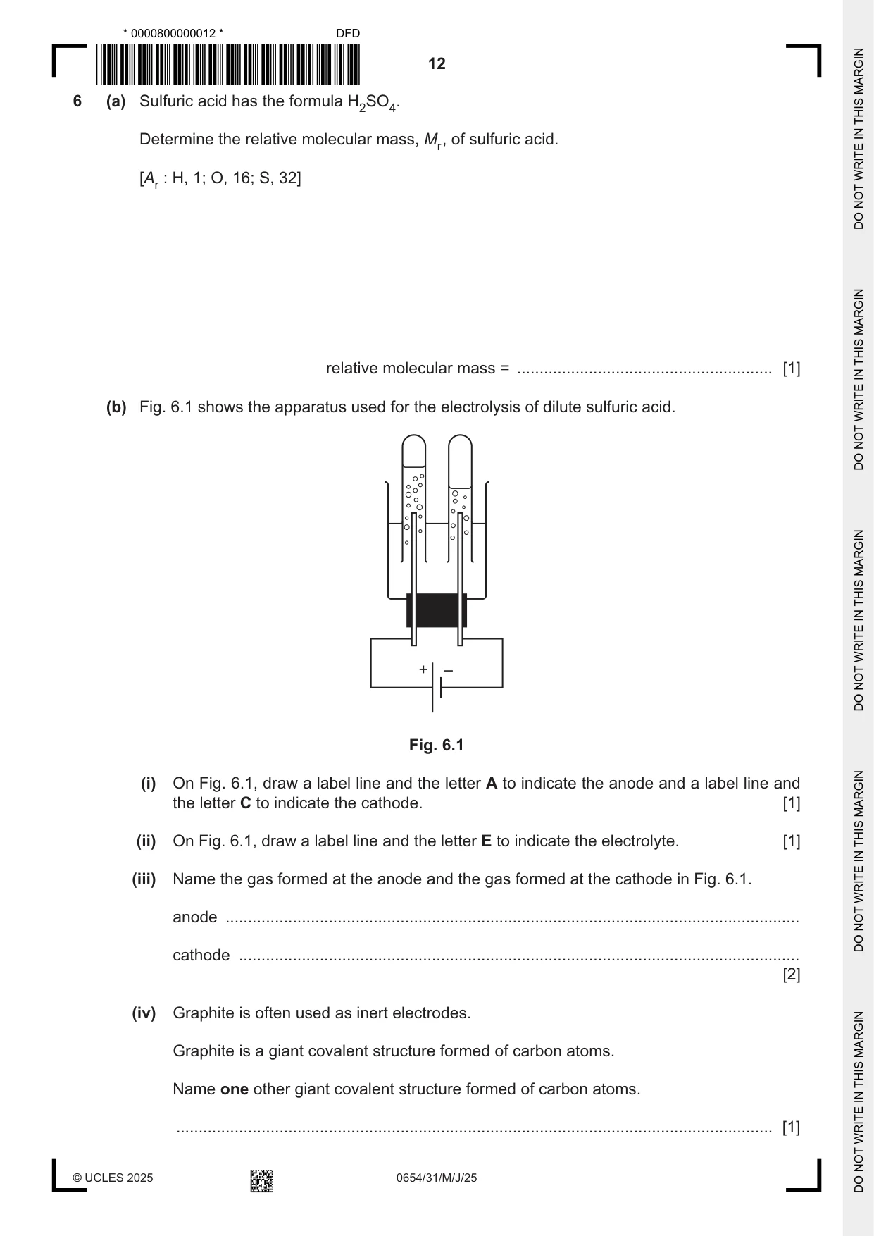 Cambridge IGCSE Sciences - Co-ordinated (Double) 0654 2025 May/June Paper 3 · Variant 1 question paper, page 12 of 28