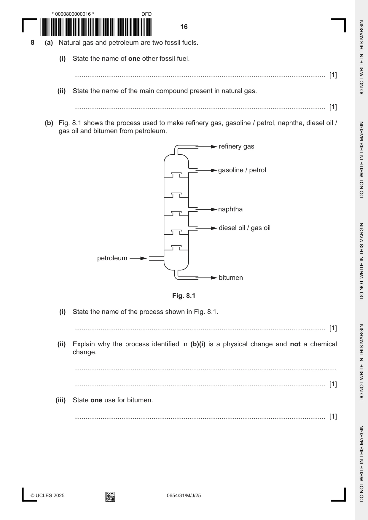 Cambridge IGCSE Sciences - Co-ordinated (Double) 0654 2025 May/June Paper 3 · Variant 1 question paper, page 16 of 28