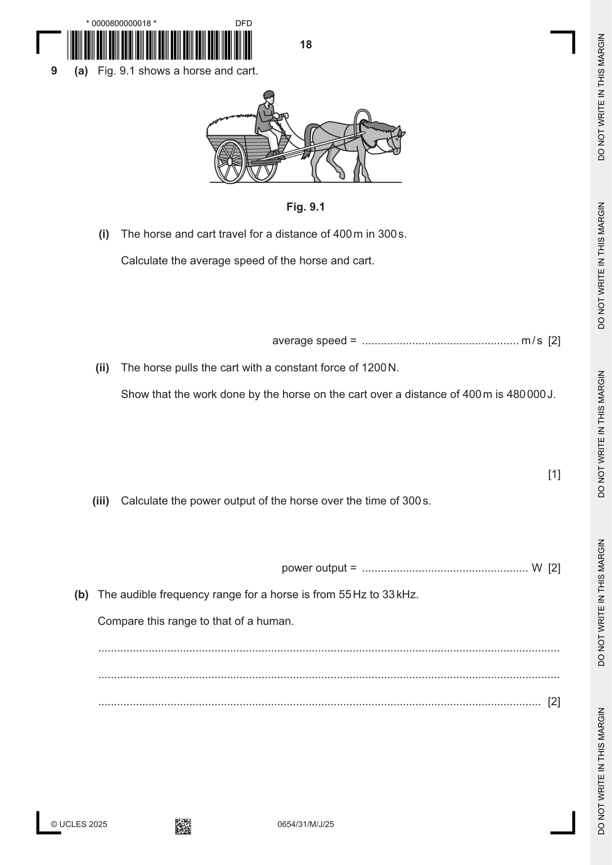 Cambridge IGCSE Sciences - Co-ordinated (Double) 0654 2025 May/June Paper 3 · Variant 1 question paper, page 18 of 28