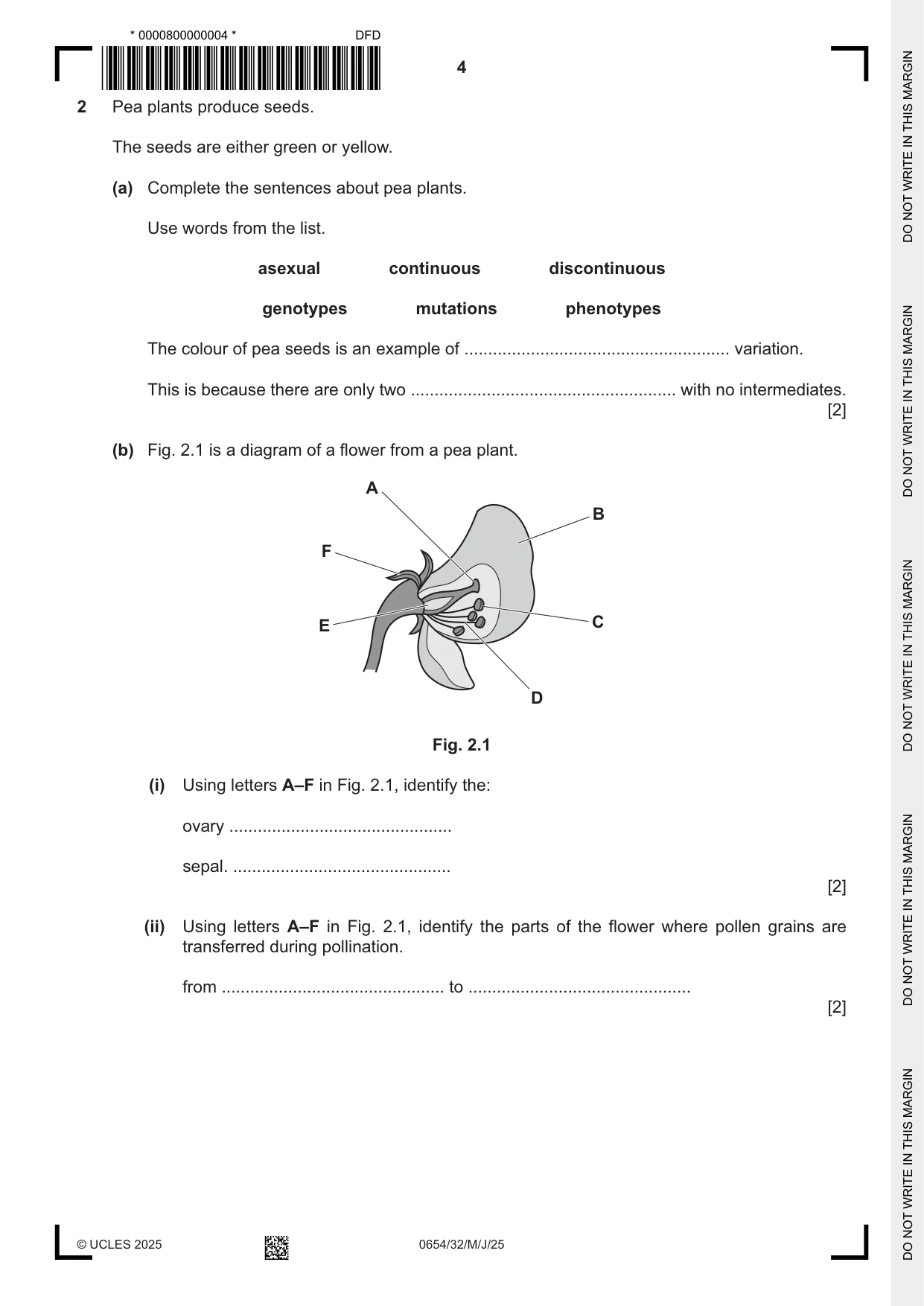 Cambridge IGCSE Sciences - Co-ordinated (Double) 0654 2025 May/June Paper 3 · Variant 2 question paper, page 4 of 28