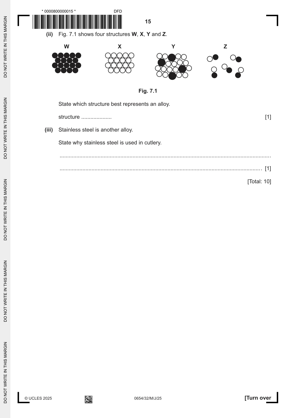 Cambridge IGCSE Sciences - Co-ordinated (Double) 0654 2025 May/June Paper 3 · Variant 2 question paper, page 15 of 28