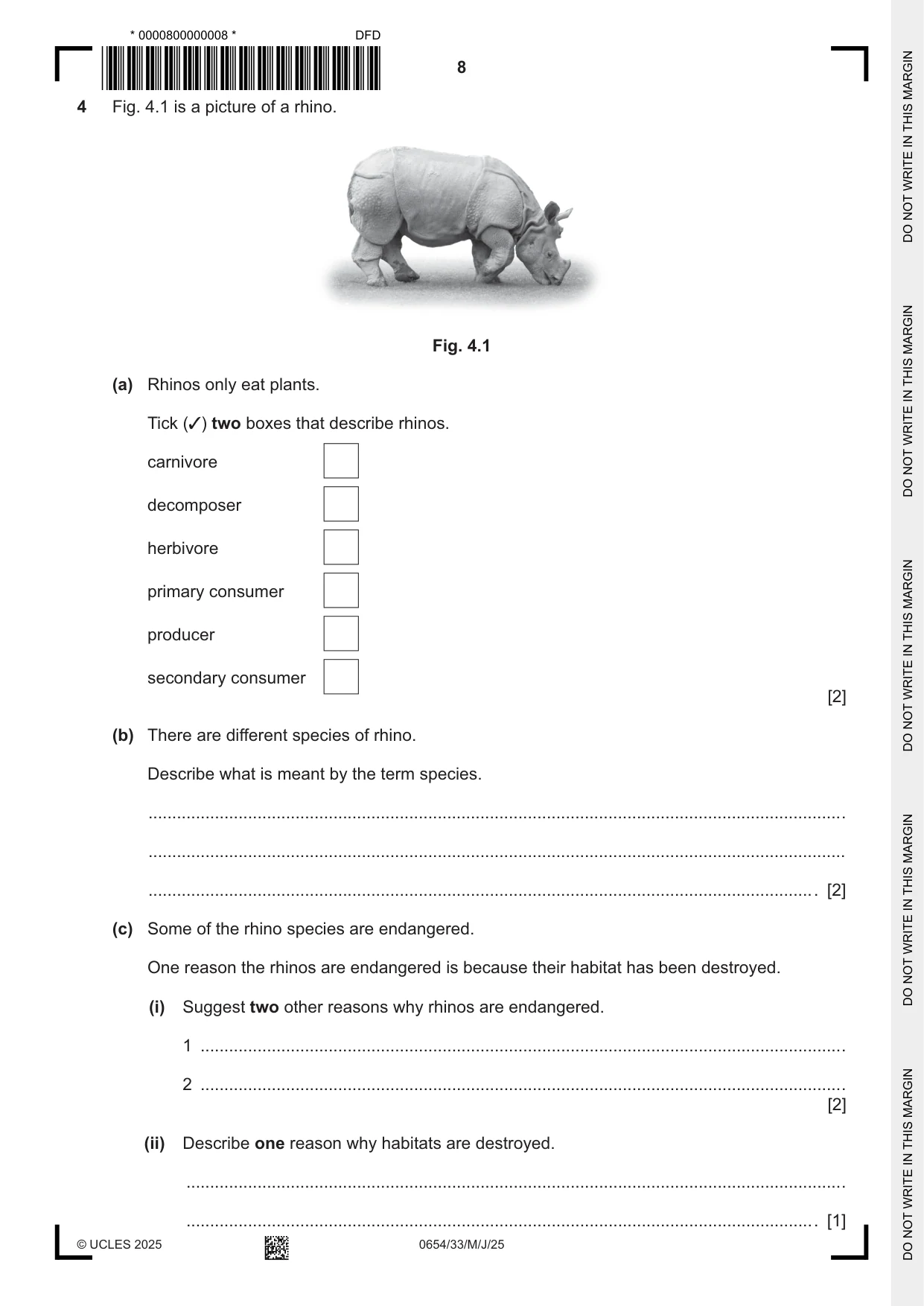 Cambridge IGCSE Sciences - Co-ordinated (Double) 0654 2025 May/June Paper 3 · Variant 3 question paper, page 8 of 28