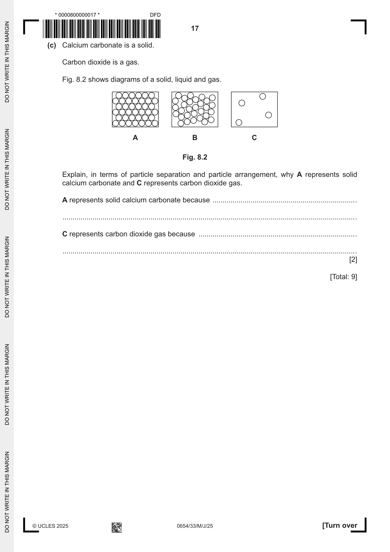 Cambridge IGCSE Sciences - Co-ordinated (Double) 0654 2025 May/June Paper 3 · Variant 3 question paper, page 17 of 28