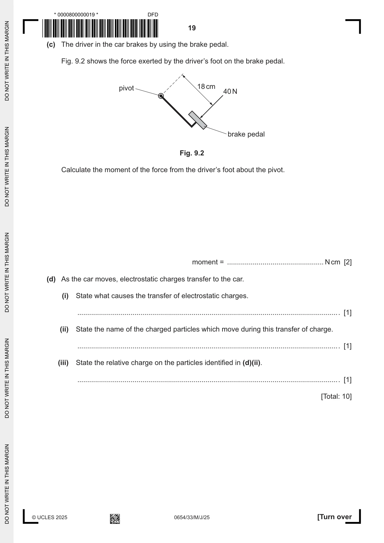 Cambridge IGCSE Sciences - Co-ordinated (Double) 0654 2025 May/June Paper 3 · Variant 3 question paper, page 19 of 28