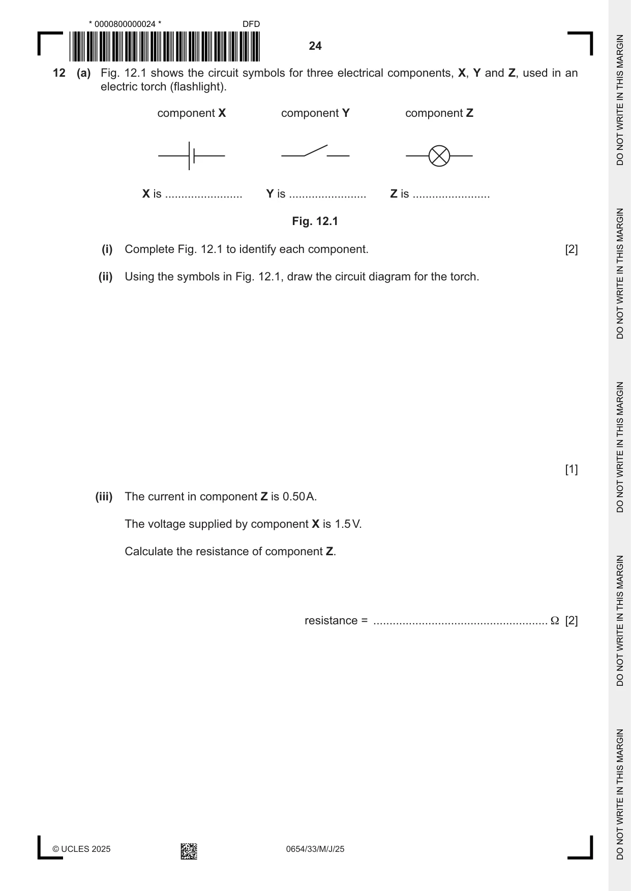 Cambridge IGCSE Sciences - Co-ordinated (Double) 0654 2025 May/June Paper 3 · Variant 3 question paper, page 24 of 28