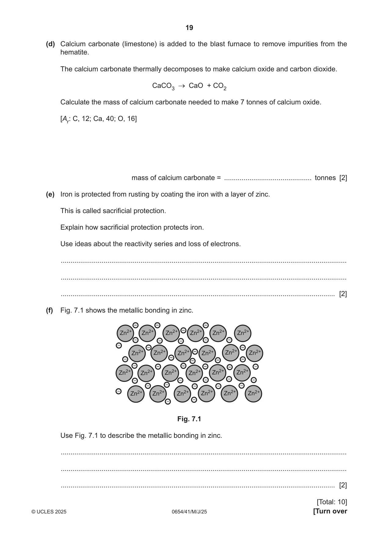 Cambridge IGCSE Sciences - Co-ordinated (Double) 0654 2025 May/June Paper 4 · Variant 1 question paper, page 19 of 32