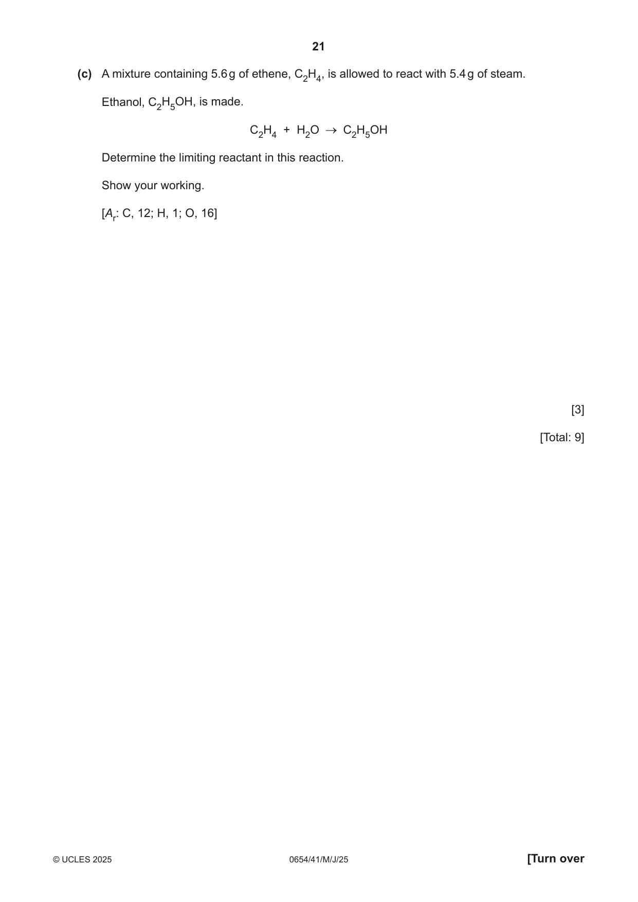 Cambridge IGCSE Sciences - Co-ordinated (Double) 0654 2025 May/June Paper 4 · Variant 1 question paper, page 21 of 32