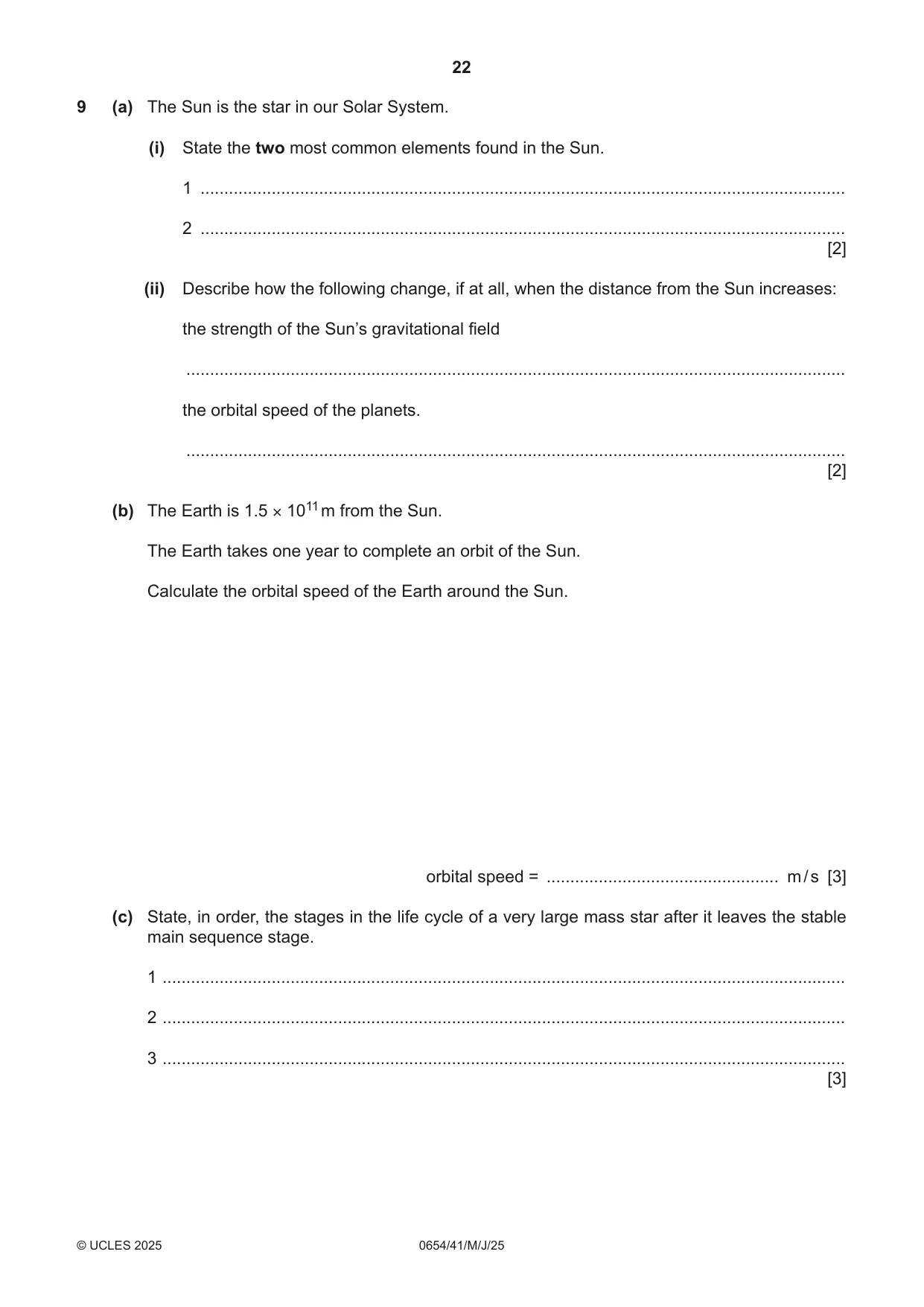 Cambridge IGCSE Sciences - Co-ordinated (Double) 0654 2025 May/June Paper 4 · Variant 1 question paper, page 22 of 32