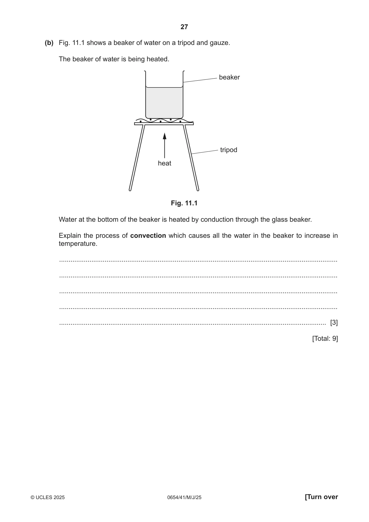 Cambridge IGCSE Sciences - Co-ordinated (Double) 0654 2025 May/June Paper 4 · Variant 1 question paper, page 27 of 32