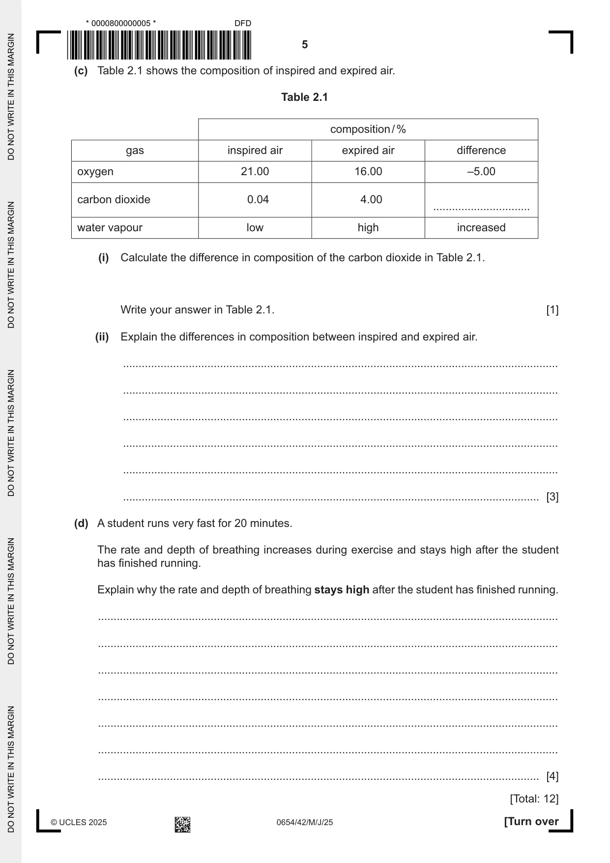 Cambridge IGCSE Sciences - Co-ordinated (Double) 0654 2025 May/June Paper 4 · Variant 2 question paper, page 5 of 28