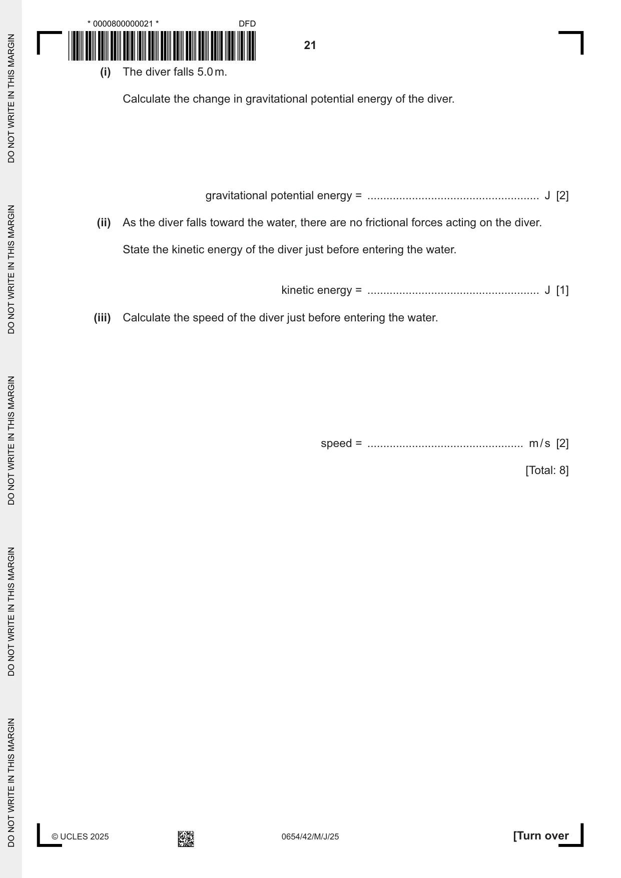 Cambridge IGCSE Sciences - Co-ordinated (Double) 0654 2025 May/June Paper 4 · Variant 2 question paper, page 21 of 28