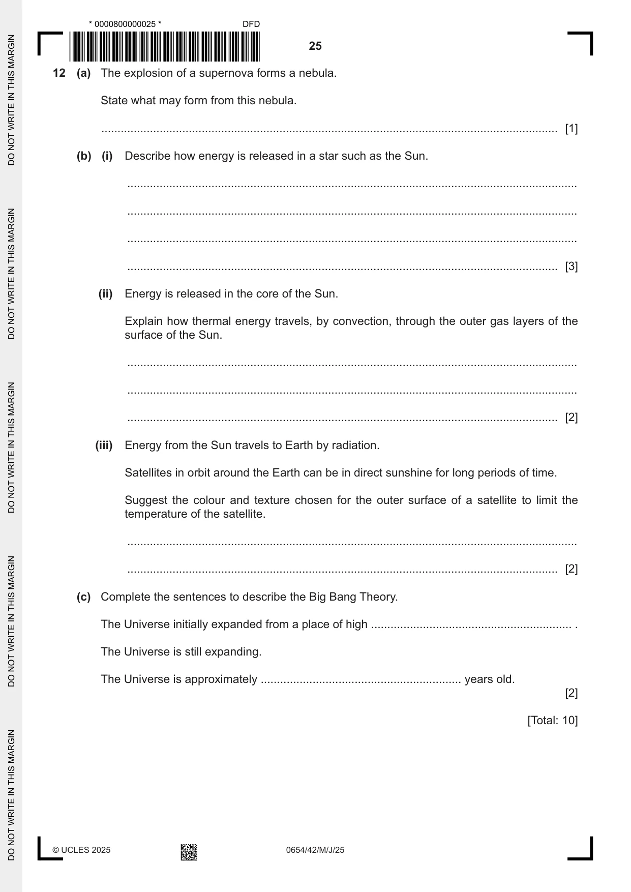 Cambridge IGCSE Sciences - Co-ordinated (Double) 0654 2025 May/June Paper 4 · Variant 2 question paper, page 25 of 28