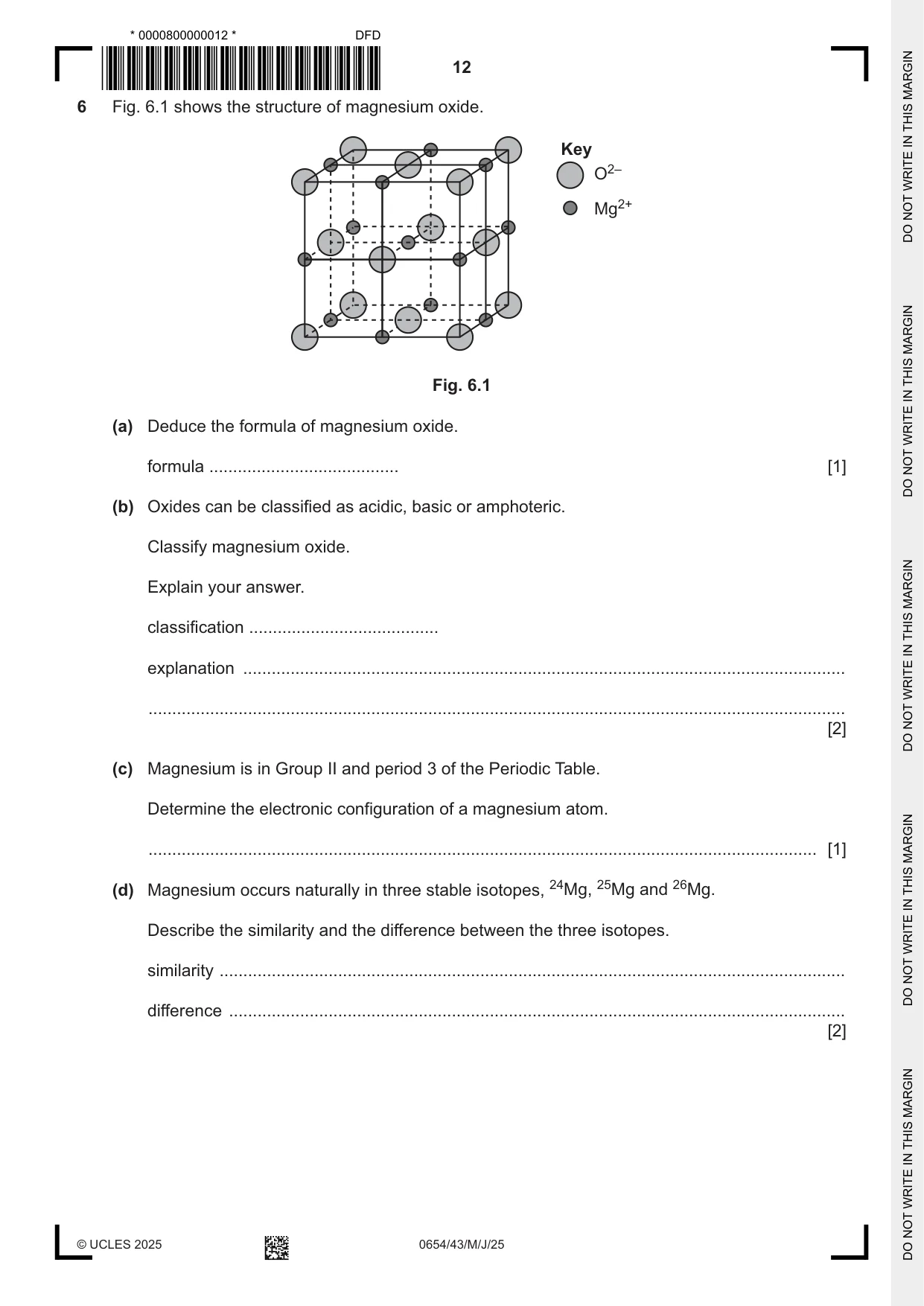 Cambridge IGCSE Sciences - Co-ordinated (Double) 0654 2025 May/June Paper 4 · Variant 3 question paper, page 12 of 28