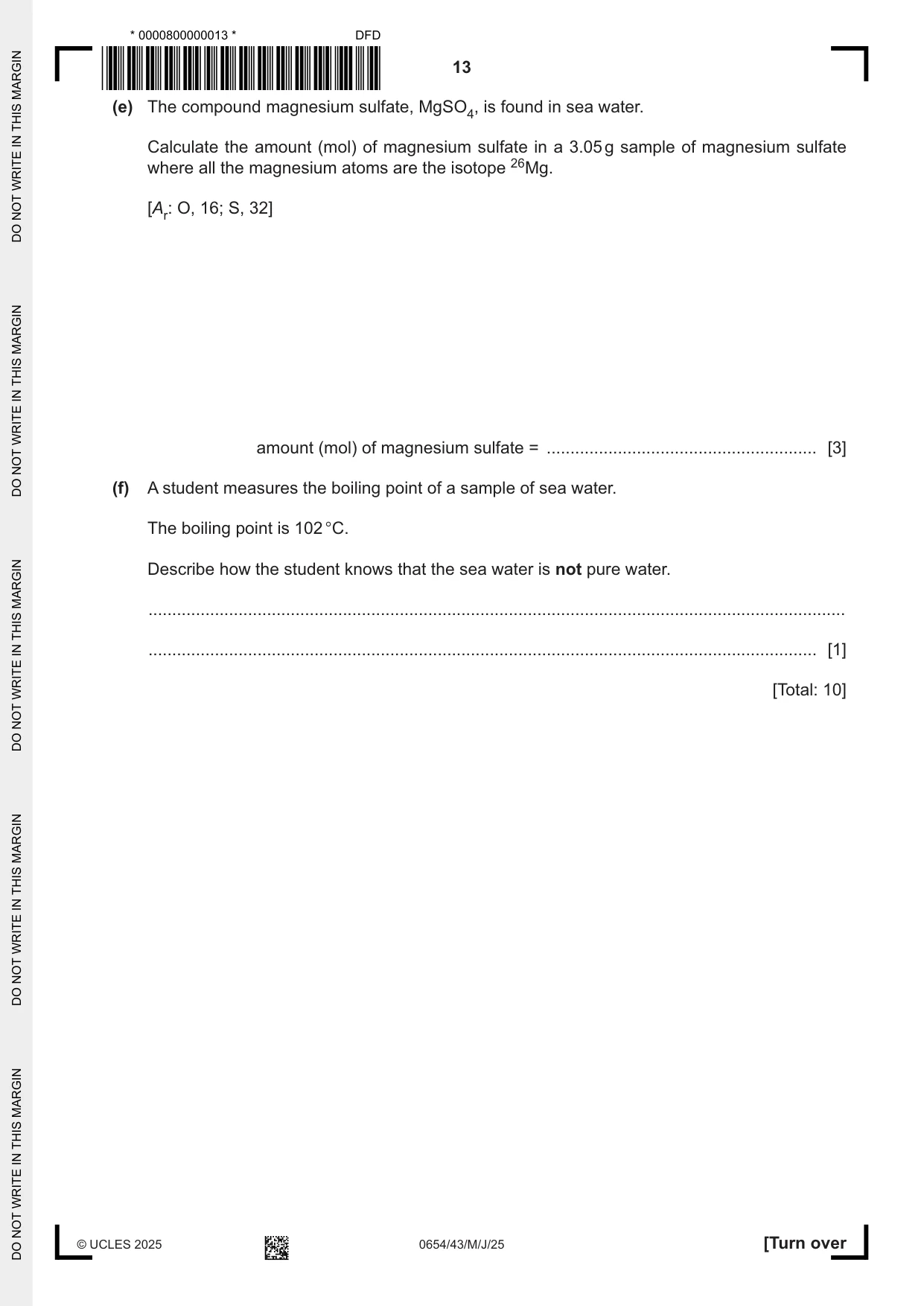 Cambridge IGCSE Sciences - Co-ordinated (Double) 0654 2025 May/June Paper 4 · Variant 3 question paper, page 13 of 28