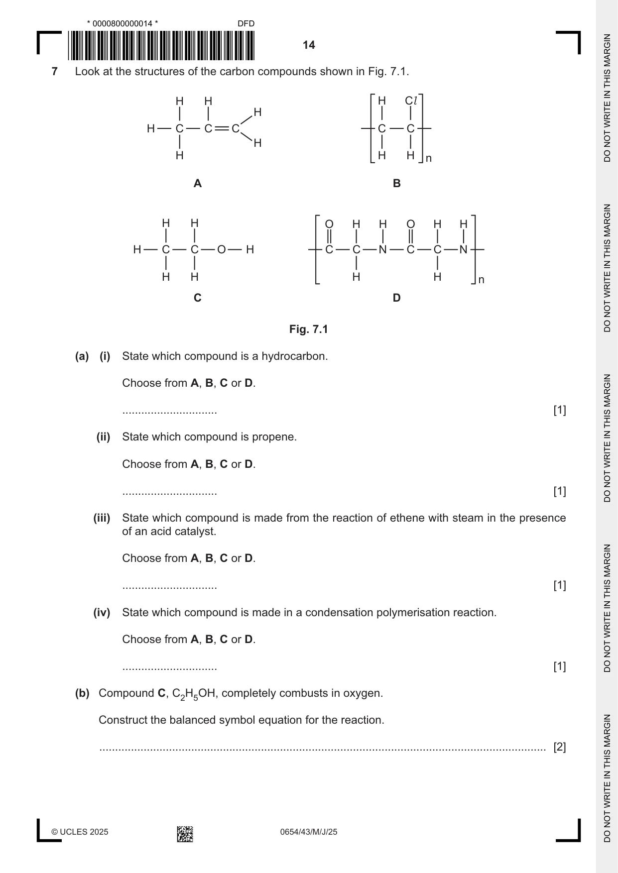 Cambridge IGCSE Sciences - Co-ordinated (Double) 0654 2025 May/June Paper 4 · Variant 3 question paper, page 14 of 28