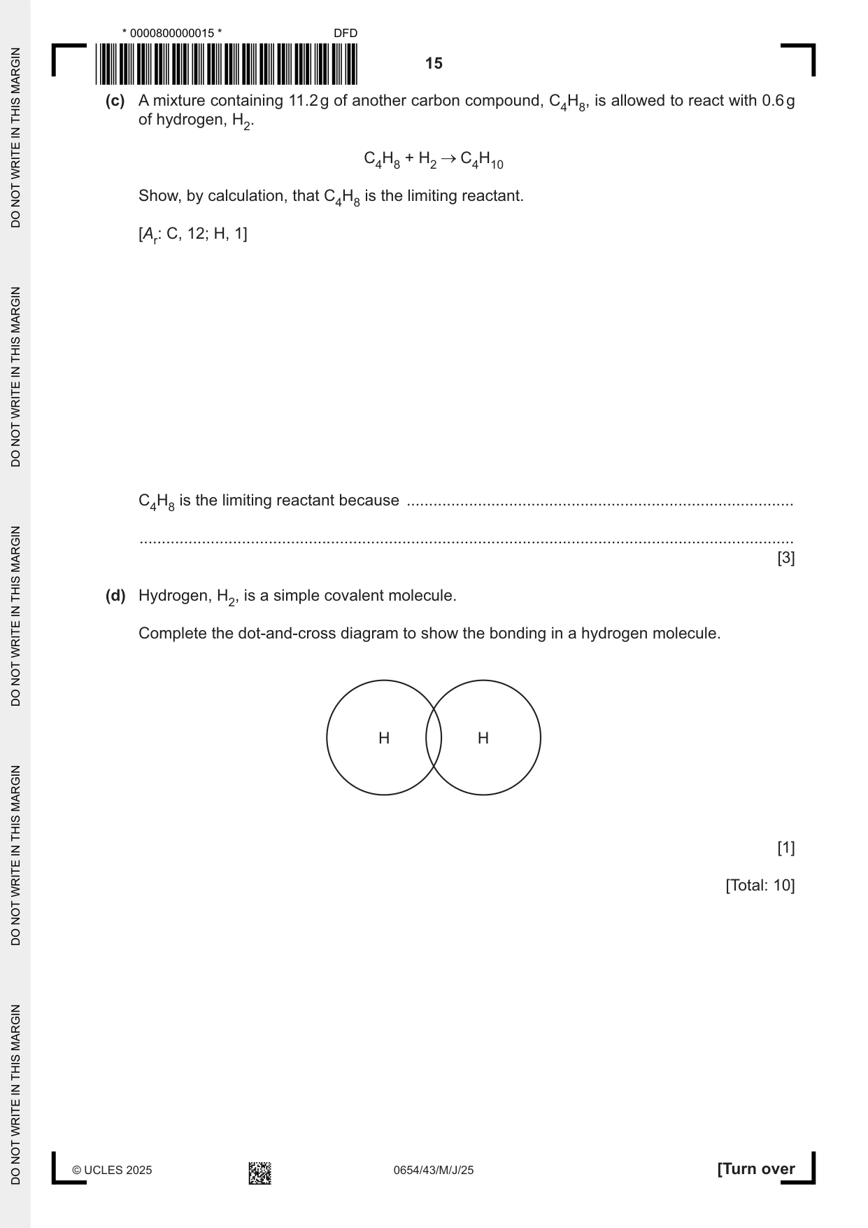 Cambridge IGCSE Sciences - Co-ordinated (Double) 0654 2025 May/June Paper 4 · Variant 3 question paper, page 15 of 28