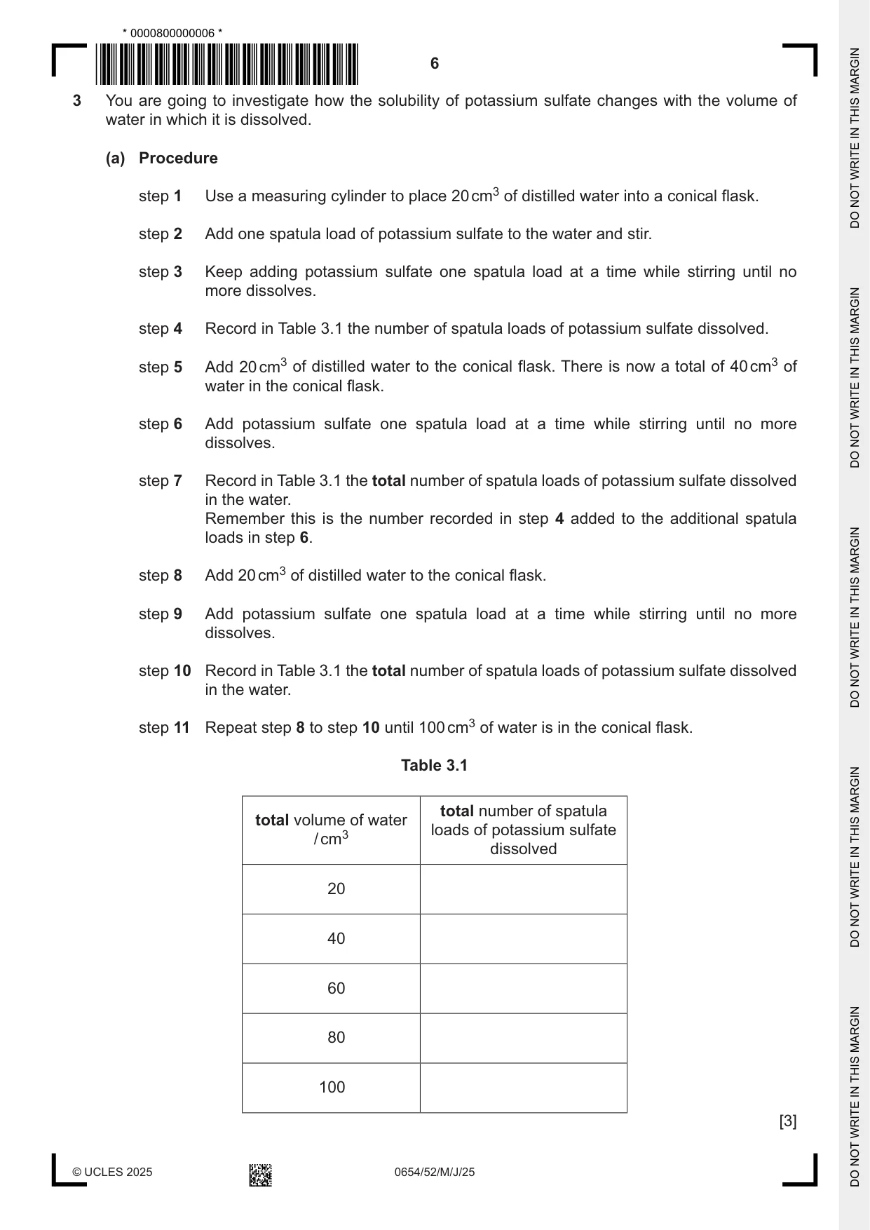 Cambridge IGCSE Sciences - Co-ordinated (Double) 0654 2025 May/June Paper 5 · Variant 2 question paper, page 6 of 16