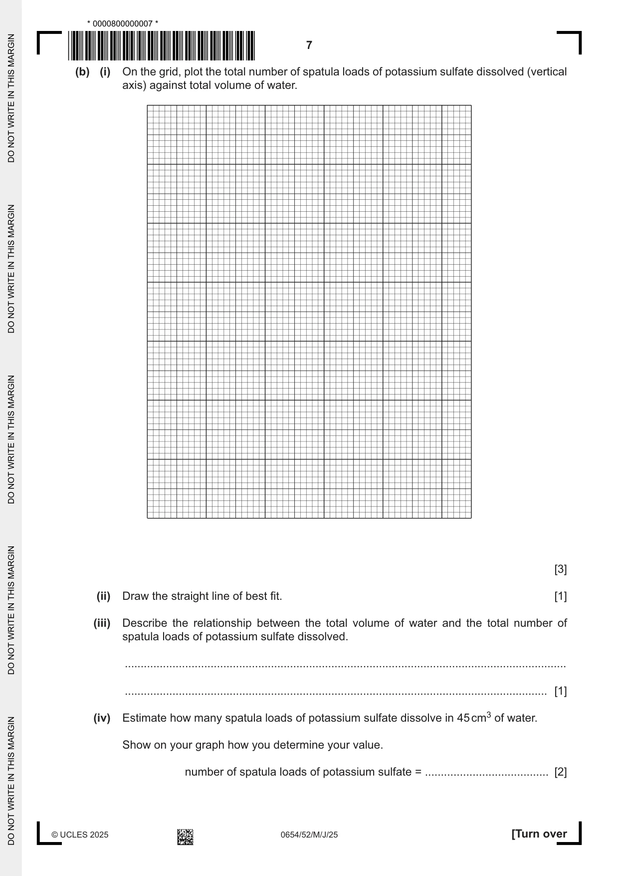 Cambridge IGCSE Sciences - Co-ordinated (Double) 0654 2025 May/June Paper 5 · Variant 2 question paper, page 7 of 16