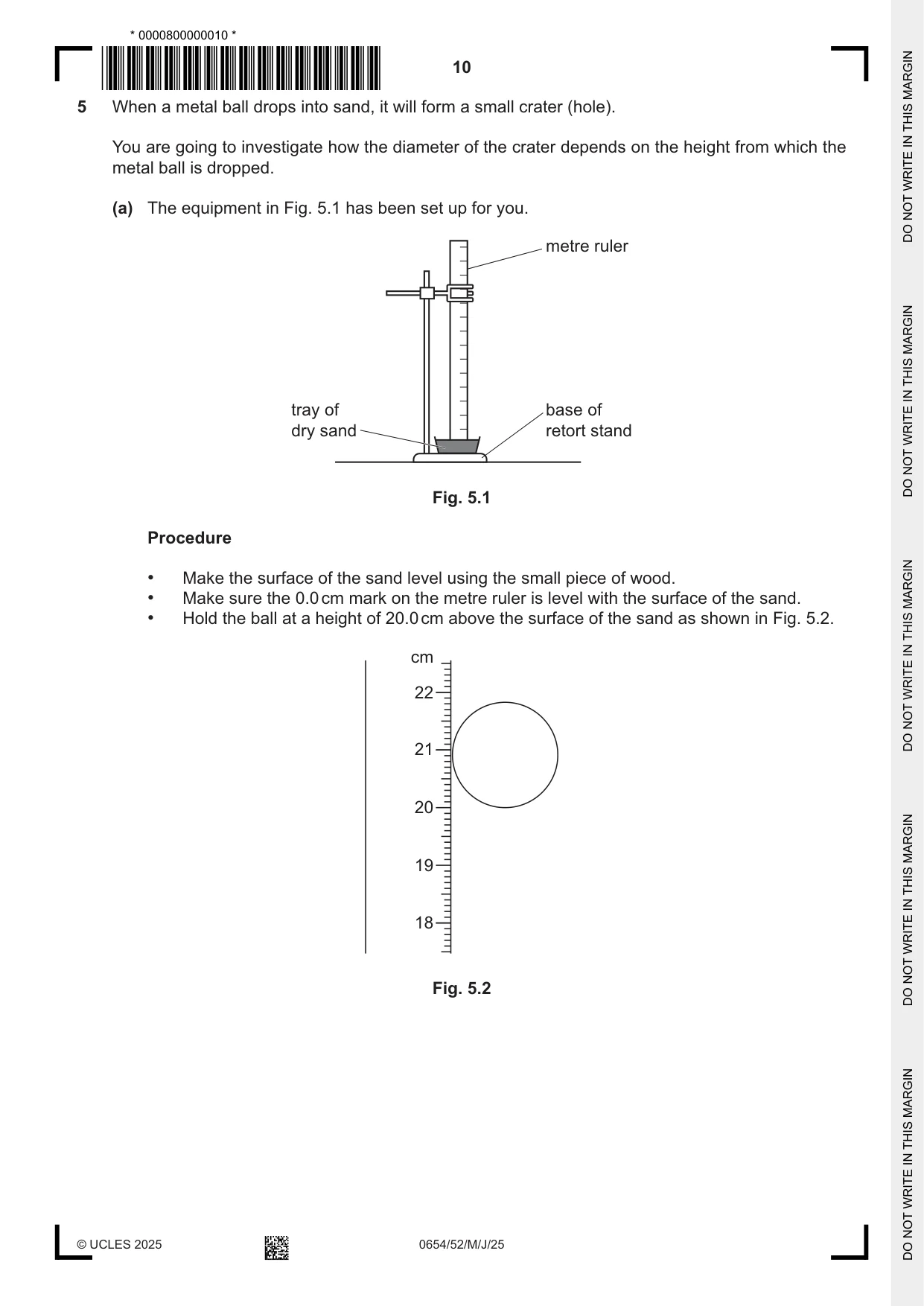 Cambridge IGCSE Sciences - Co-ordinated (Double) 0654 2025 May/June Paper 5 · Variant 2 question paper, page 10 of 16
