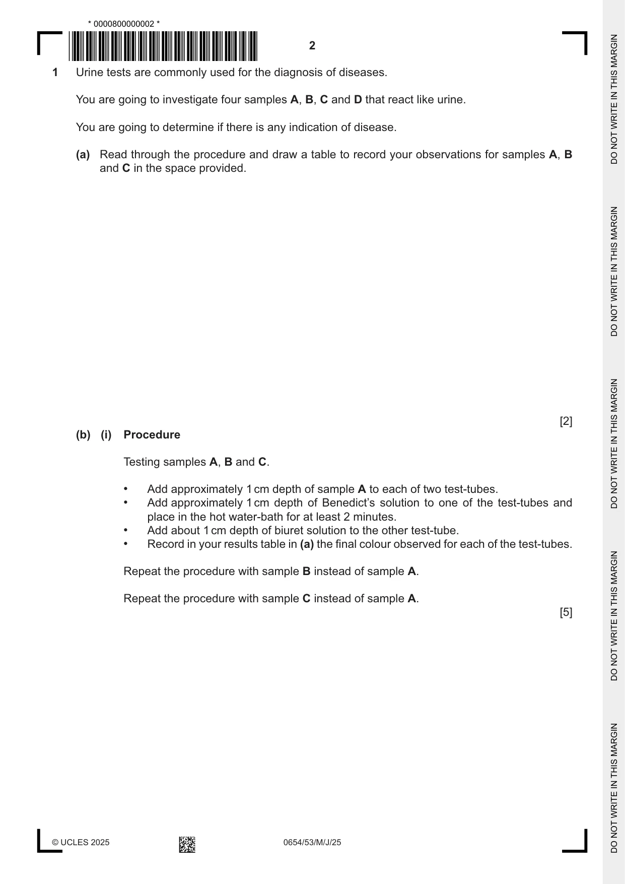 Cambridge IGCSE Sciences - Co-ordinated (Double) 0654 2025 May/June Paper 5 · Variant 3 question paper, page 2 of 20