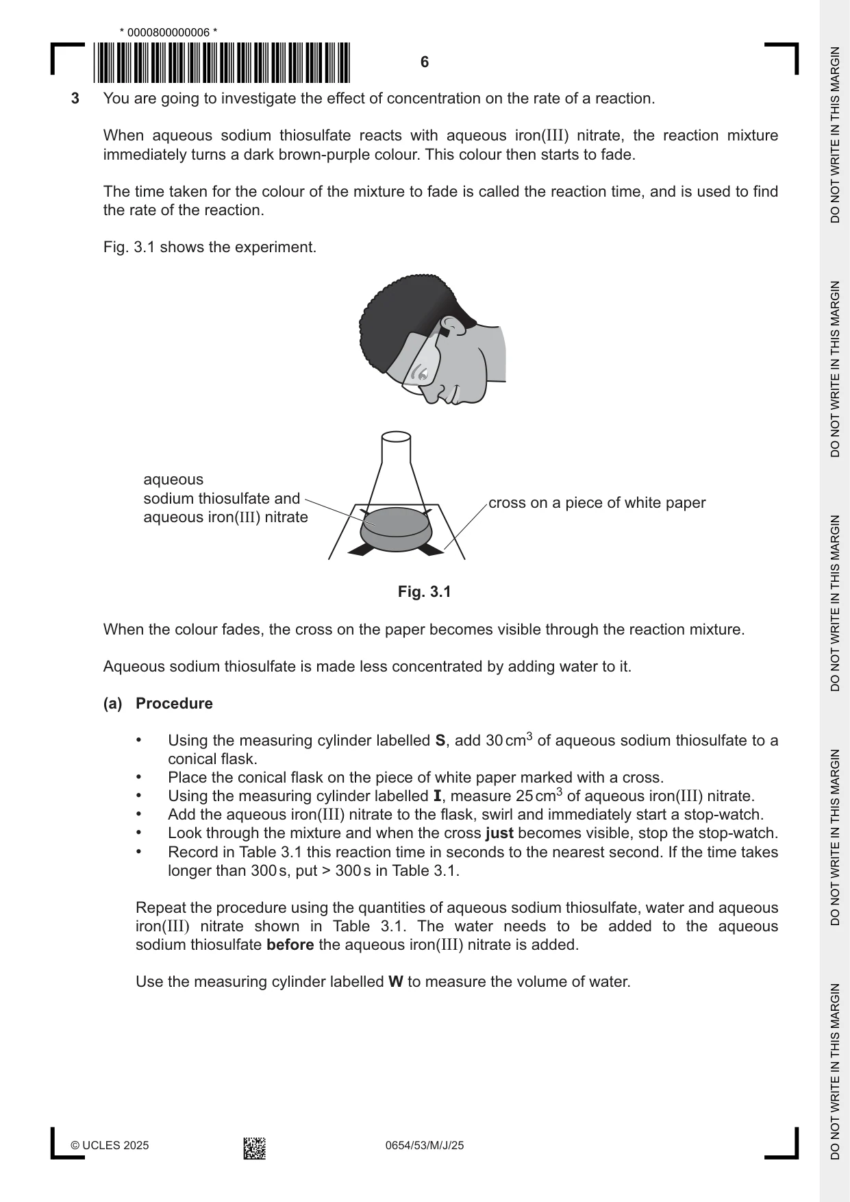 Cambridge IGCSE Sciences - Co-ordinated (Double) 0654 2025 May/June Paper 5 · Variant 3 question paper, page 6 of 20