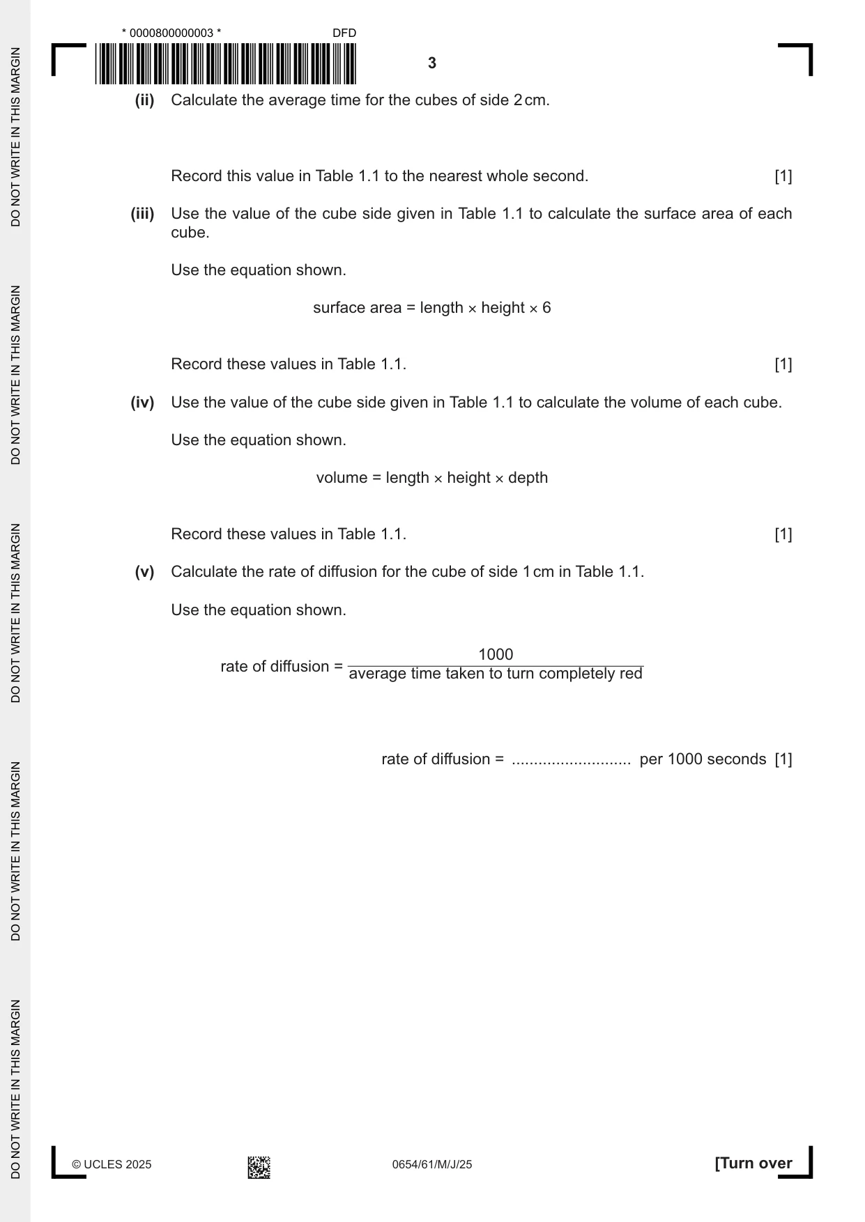 Cambridge IGCSE Sciences - Co-ordinated (Double) 0654 2025 May/June Paper 6 · Variant 1 question paper, page 3 of 24