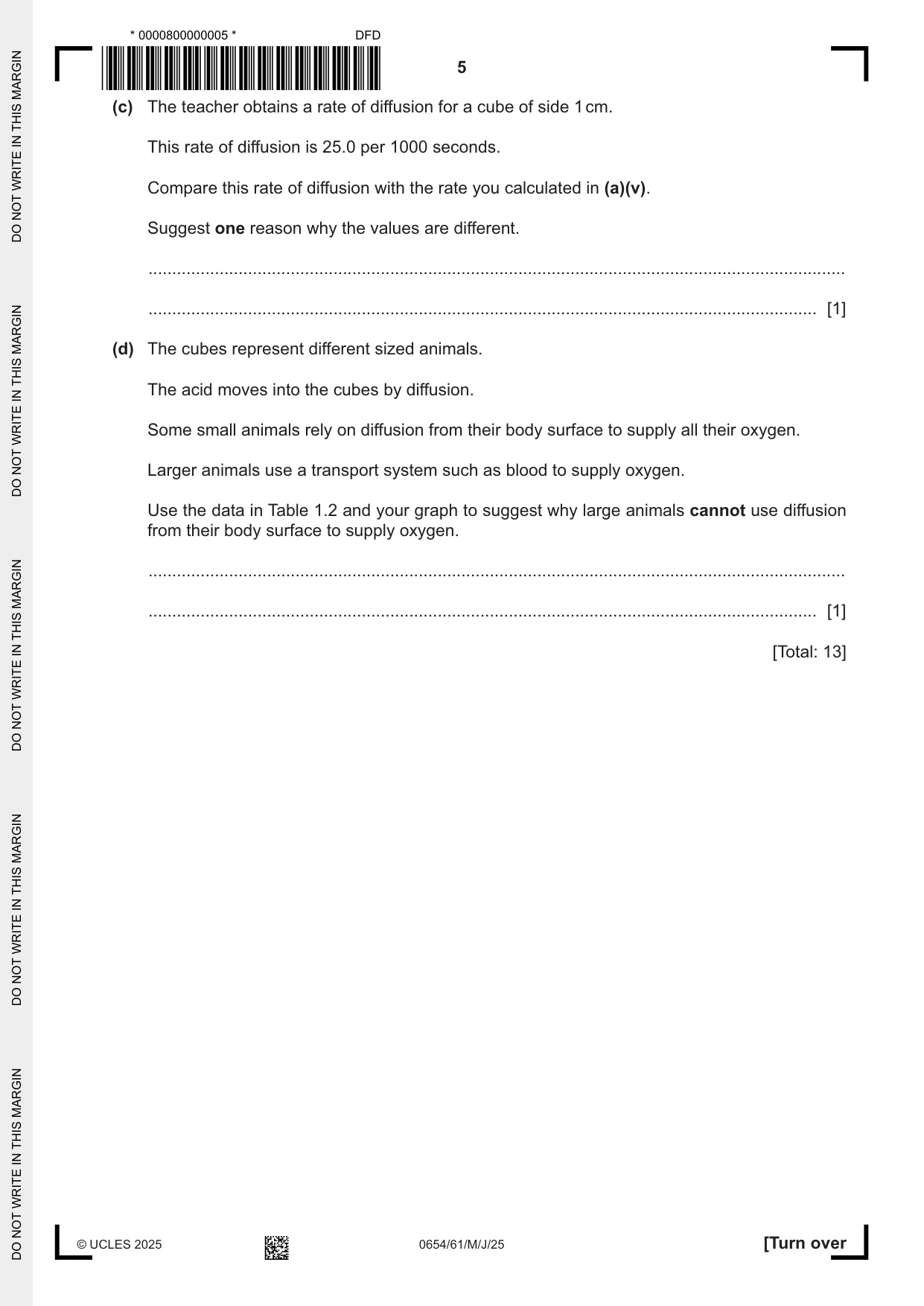 Cambridge IGCSE Sciences - Co-ordinated (Double) 0654 2025 May/June Paper 6 · Variant 1 question paper, page 5 of 24