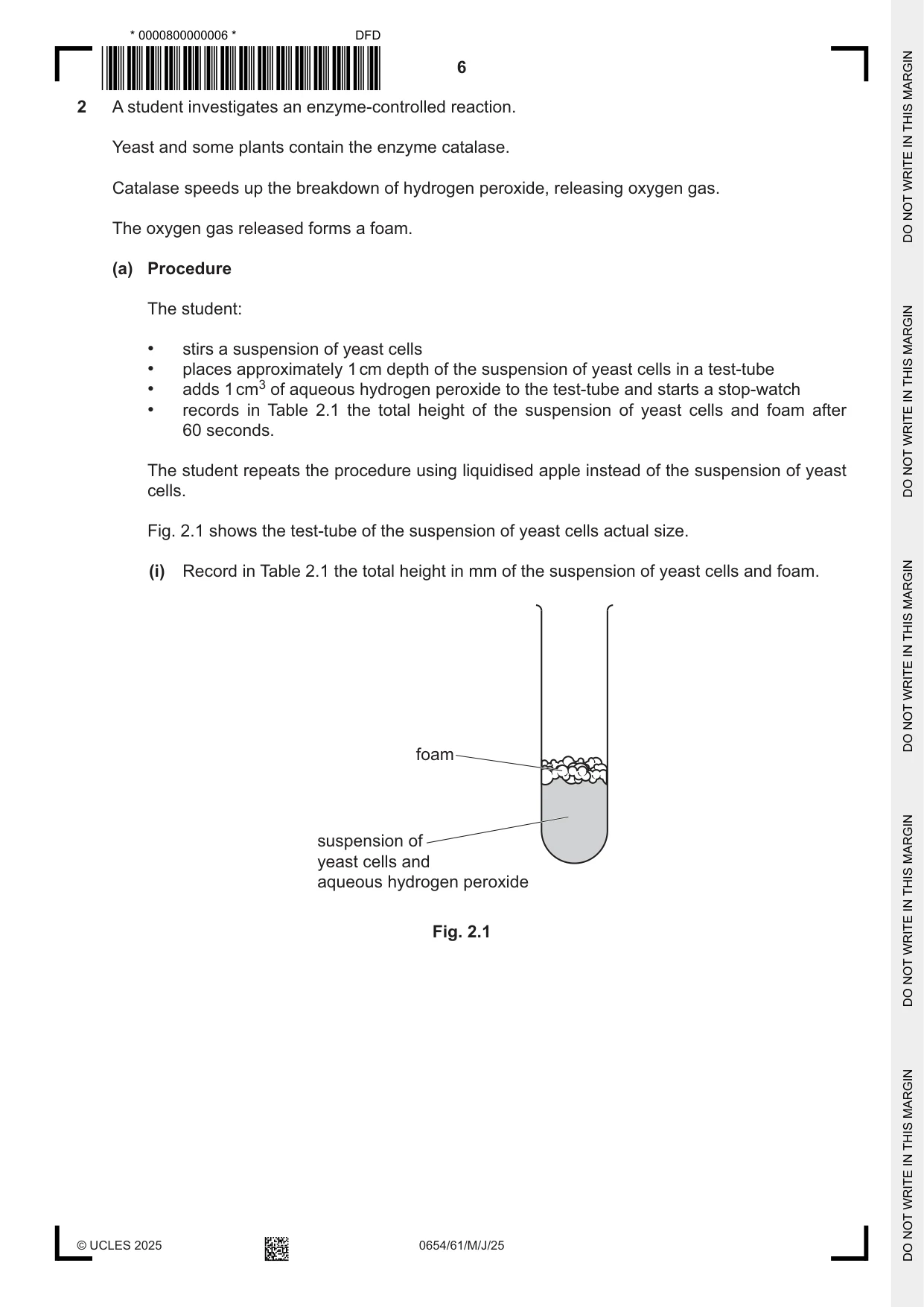 Cambridge IGCSE Sciences - Co-ordinated (Double) 0654 2025 May/June Paper 6 · Variant 1 question paper, page 6 of 24