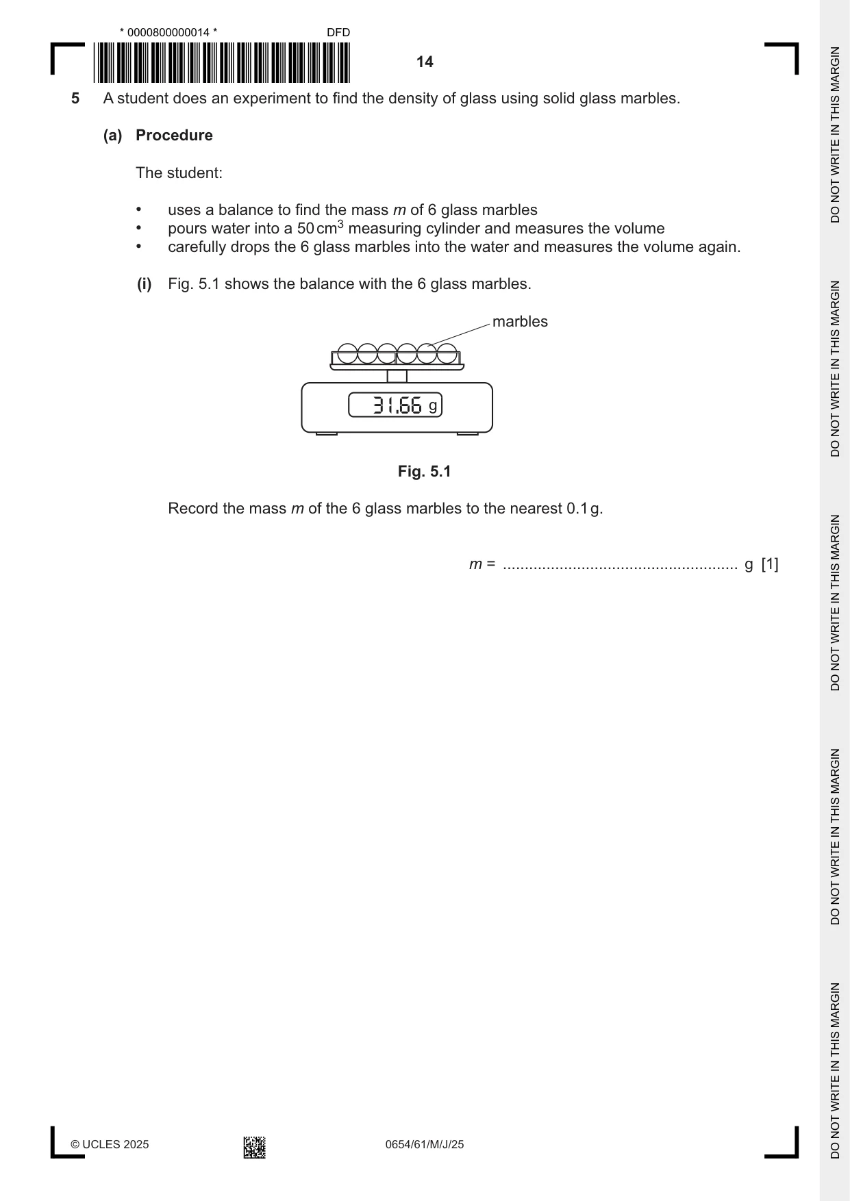 Cambridge IGCSE Sciences - Co-ordinated (Double) 0654 2025 May/June Paper 6 · Variant 1 question paper, page 14 of 24