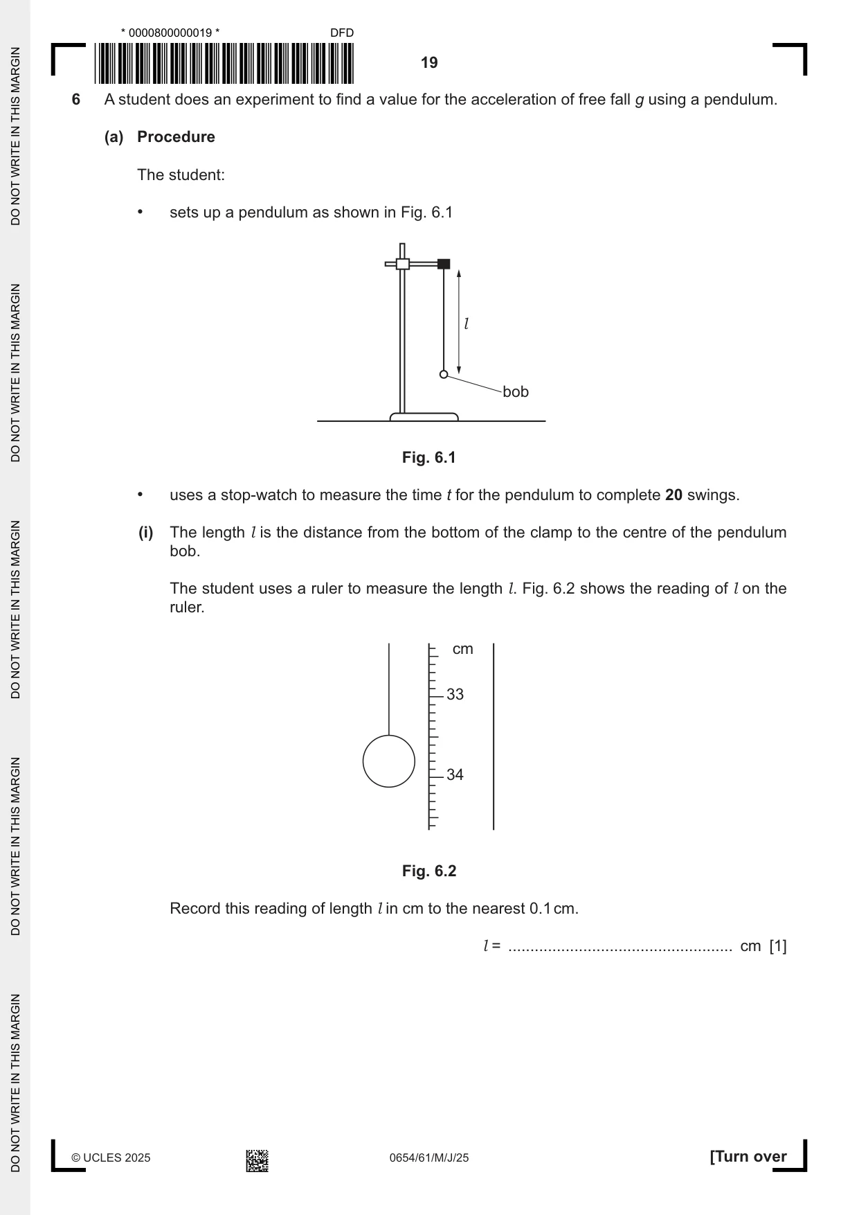 Cambridge IGCSE Sciences - Co-ordinated (Double) 0654 2025 May/June Paper 6 · Variant 1 question paper, page 19 of 24