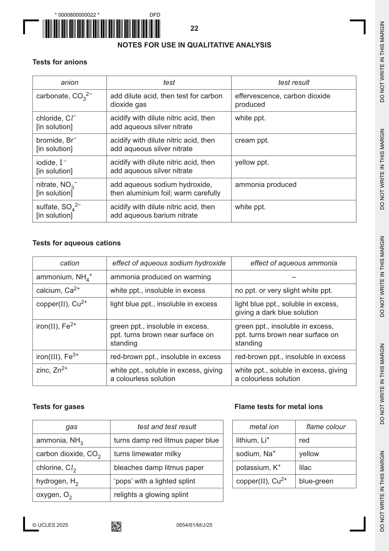 Cambridge IGCSE Sciences - Co-ordinated (Double) 0654 2025 May/June Paper 6 · Variant 1 question paper, page 22 of 24