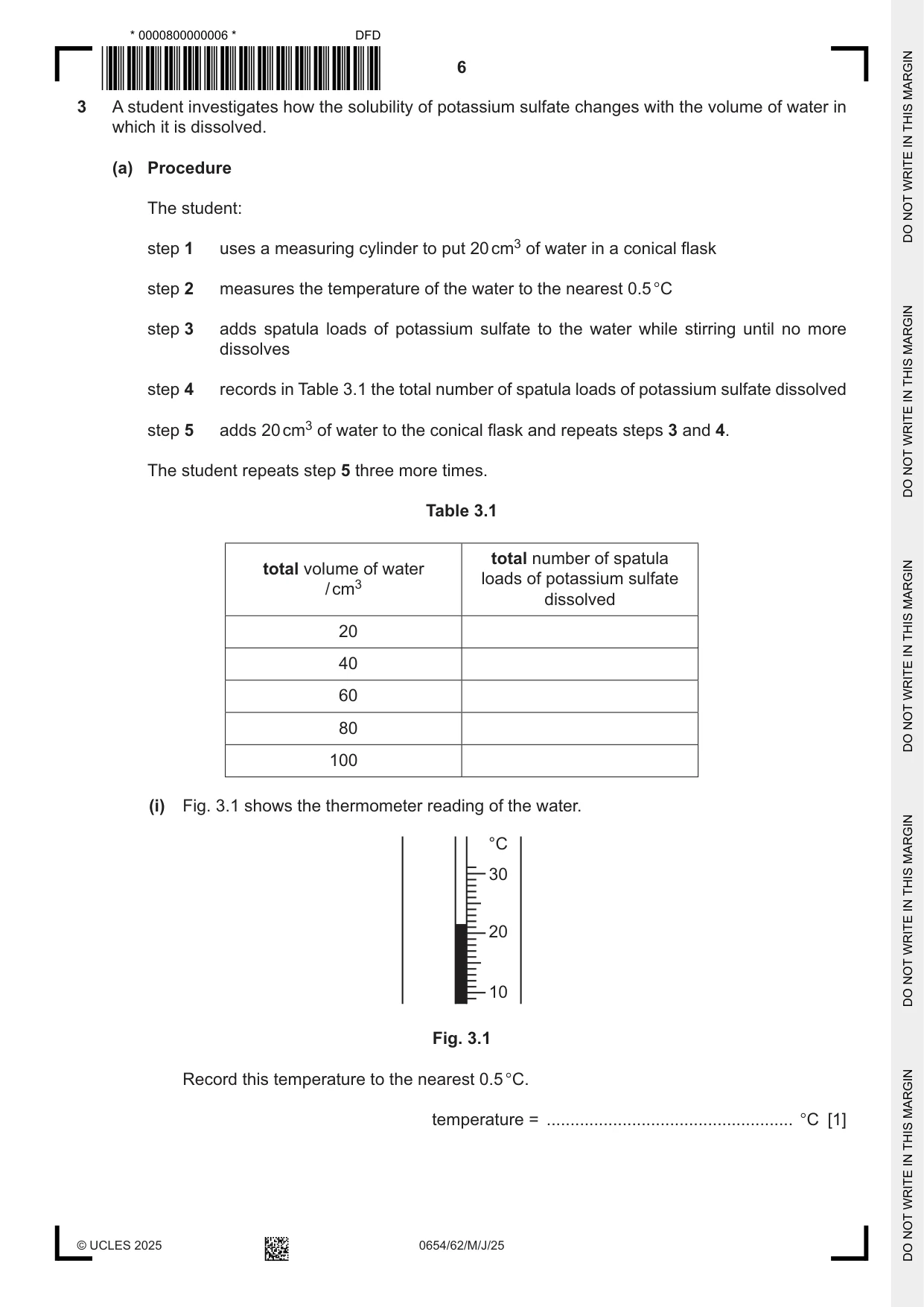 Cambridge IGCSE Sciences - Co-ordinated (Double) 0654 2025 May/June Paper 6 · Variant 2 question paper, page 6 of 20