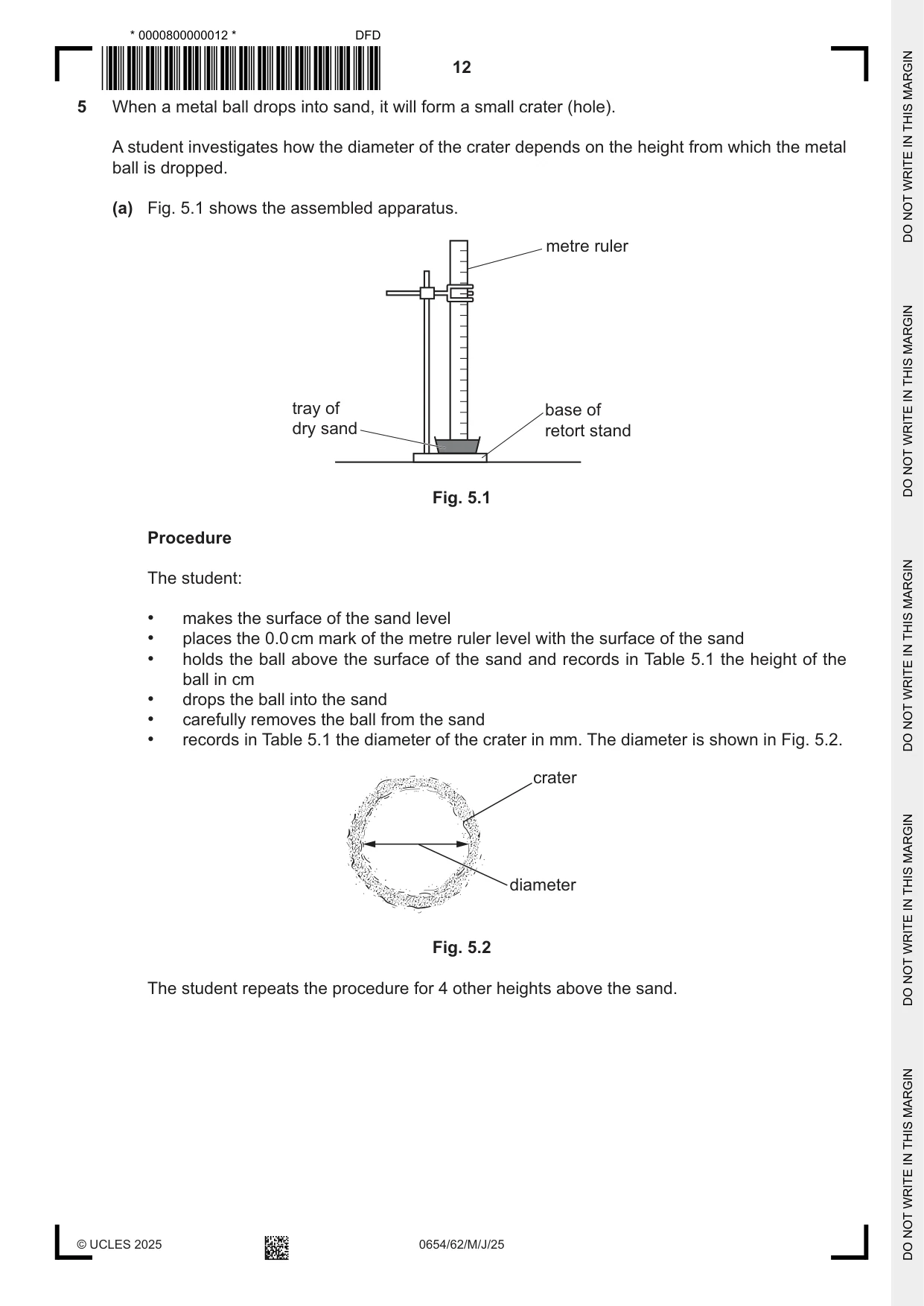 Cambridge IGCSE Sciences - Co-ordinated (Double) 0654 2025 May/June Paper 6 · Variant 2 question paper, page 12 of 20