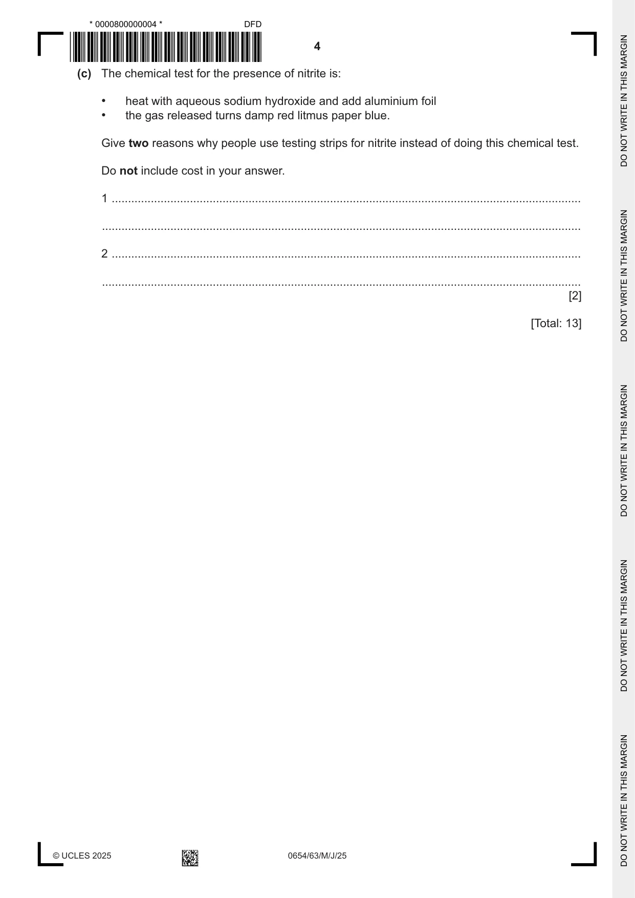 Cambridge IGCSE Sciences - Co-ordinated (Double) 0654 2025 May/June Paper 6 · Variant 3 question paper, page 4 of 24