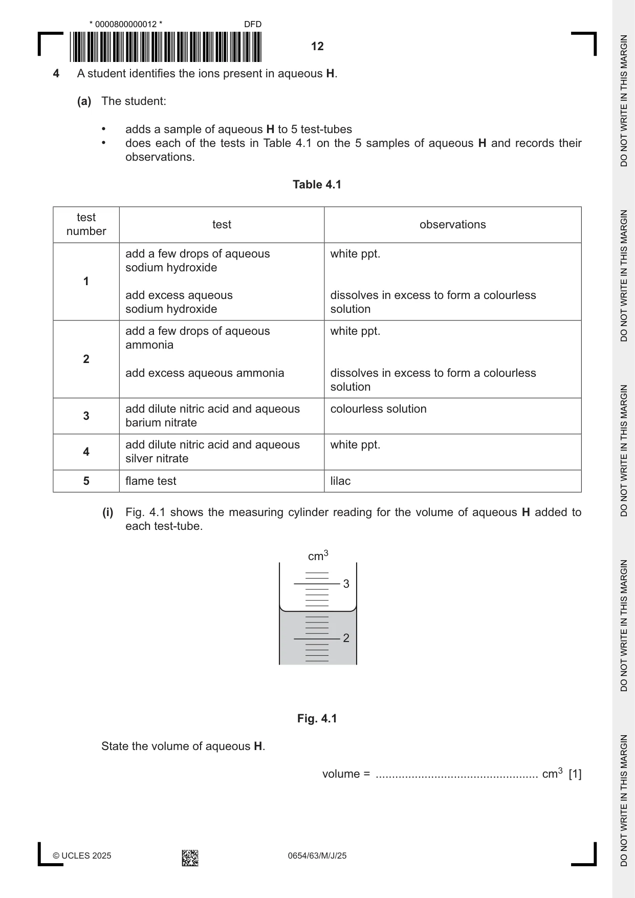 Cambridge IGCSE Sciences - Co-ordinated (Double) 0654 2025 May/June Paper 6 · Variant 3 question paper, page 12 of 24