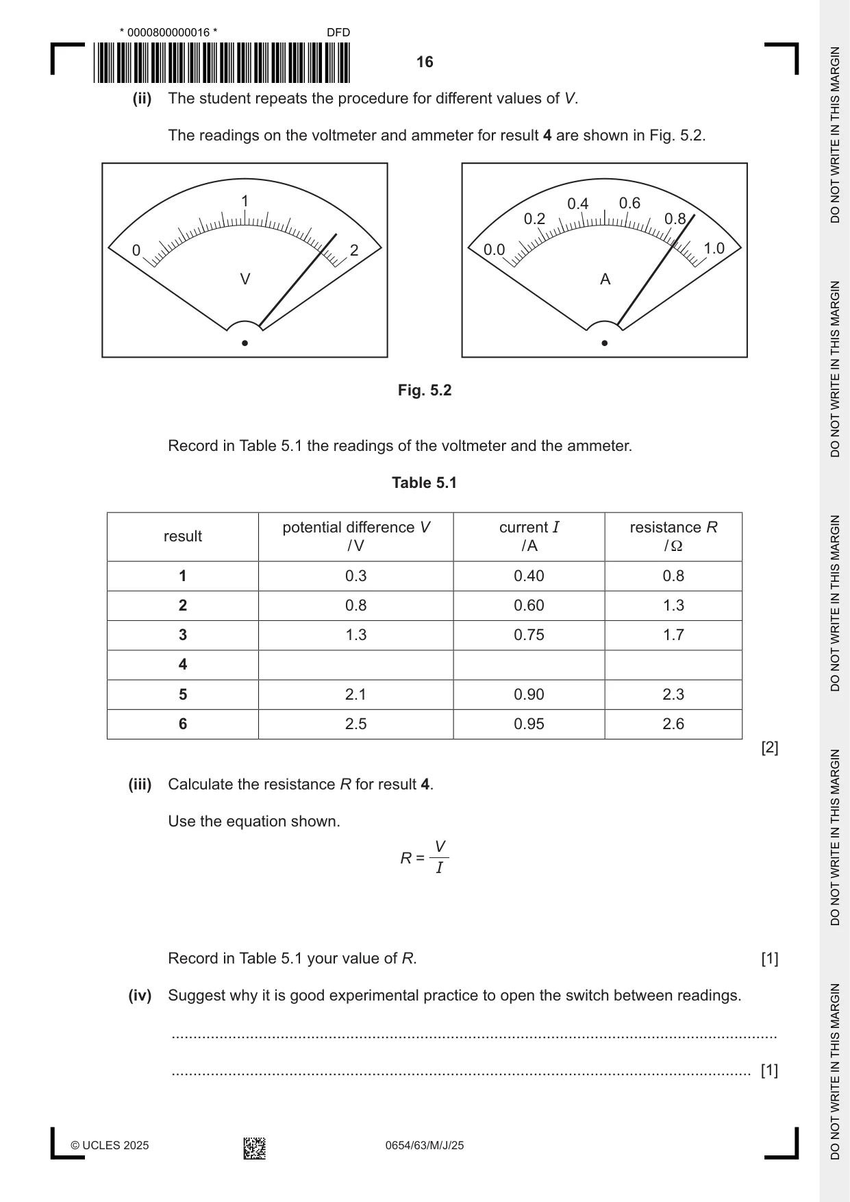 Cambridge IGCSE Sciences - Co-ordinated (Double) 0654 2025 May/June Paper 6 · Variant 3 question paper, page 16 of 24